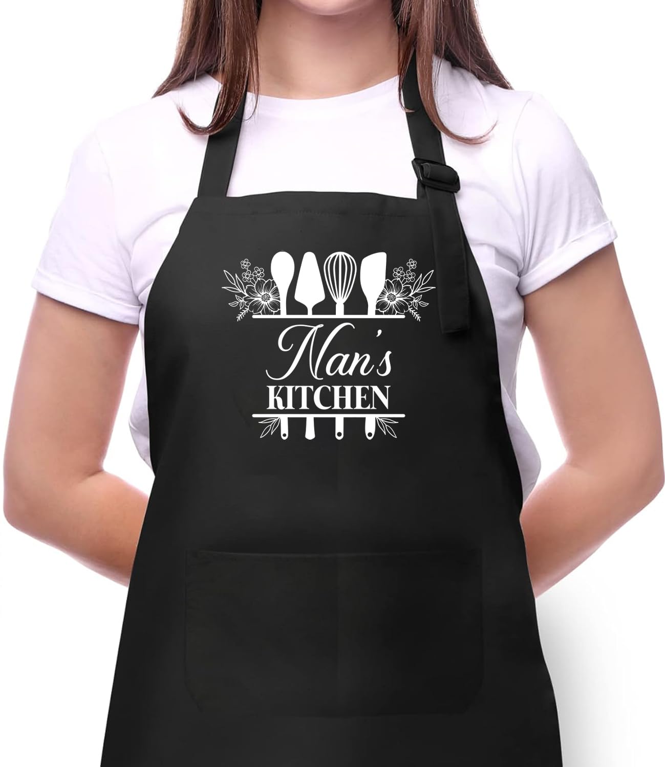 NanS Kitchen Apron  Kitchen Apron For Mom  Cooking Apron With Pocket  MotherS Day Gifts For Nan  Birthday Gift For Nan  B