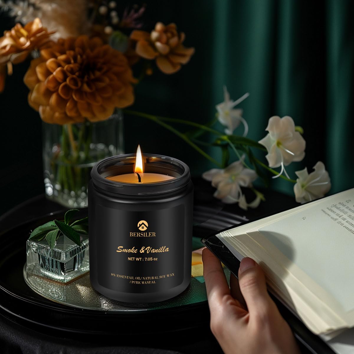 Scented Candle for Men, Vanilla Candle for Home Scented, Candle Gifts for Men, Aromatherapy Candle, Stress Relief and Relax Gift