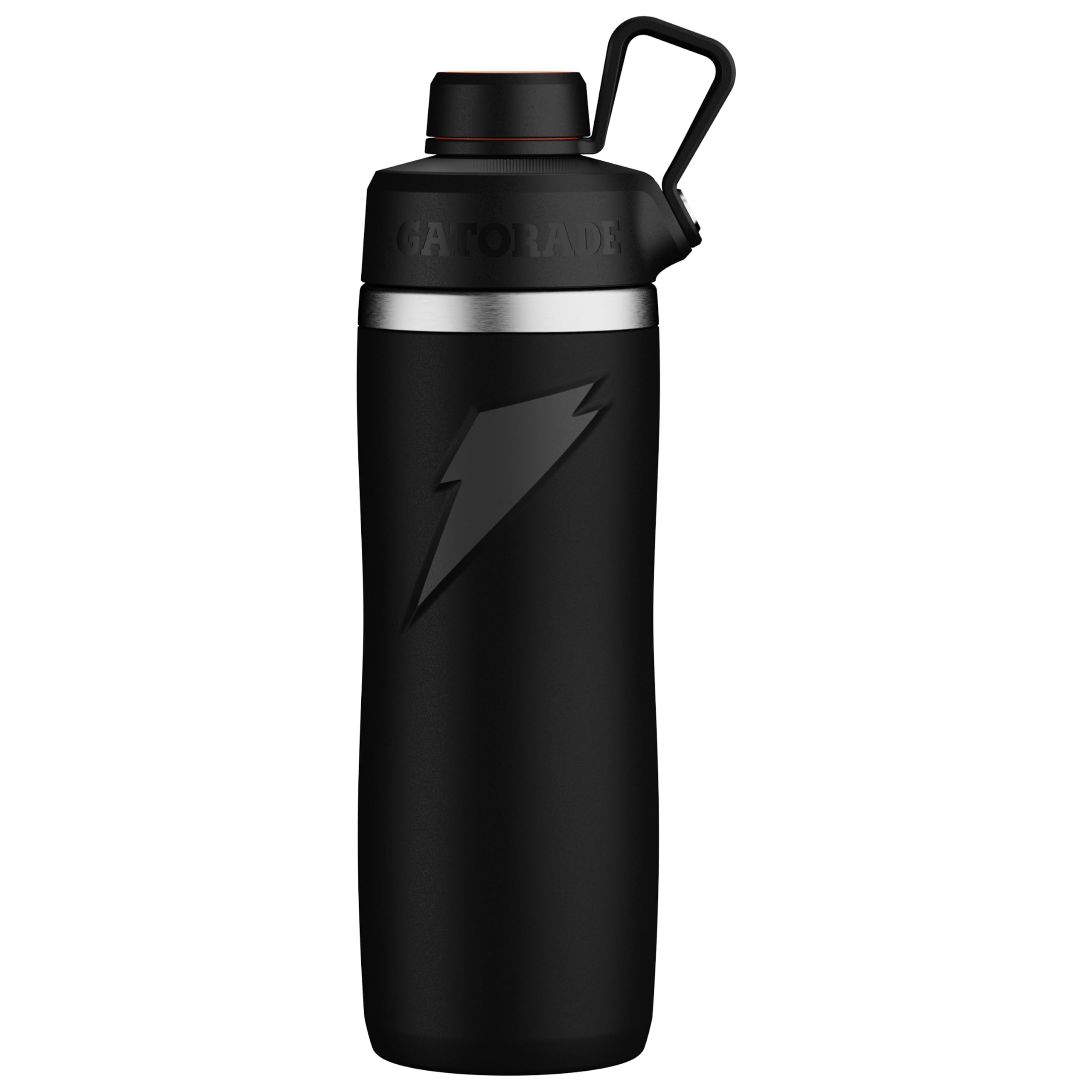 Gatorade Overtime Stainless Steel Water Bottle, Black, 22 oz