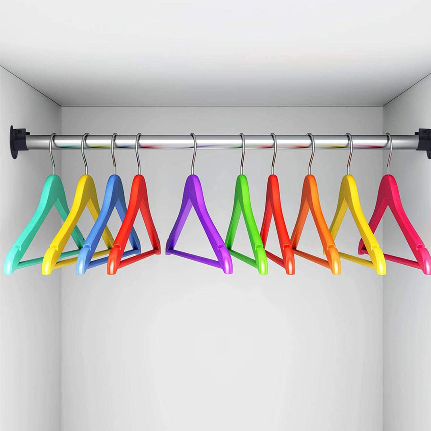 Stainless Steel Closet Rod Bracket, 1-1/2 Inch Diameter Closet Rod Holder 2 Pcs, Heavy Duty Curtain Rod Holder, Black Closet Rod