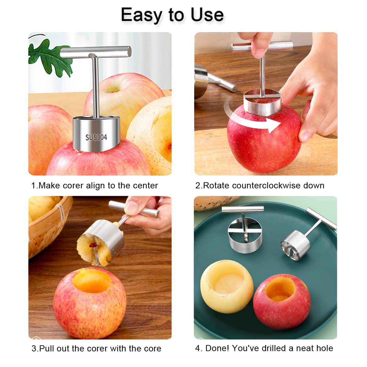 Vegetable & Fruit Corer, Veggie Corer Drill Fruit Core Remover Kitchen ...