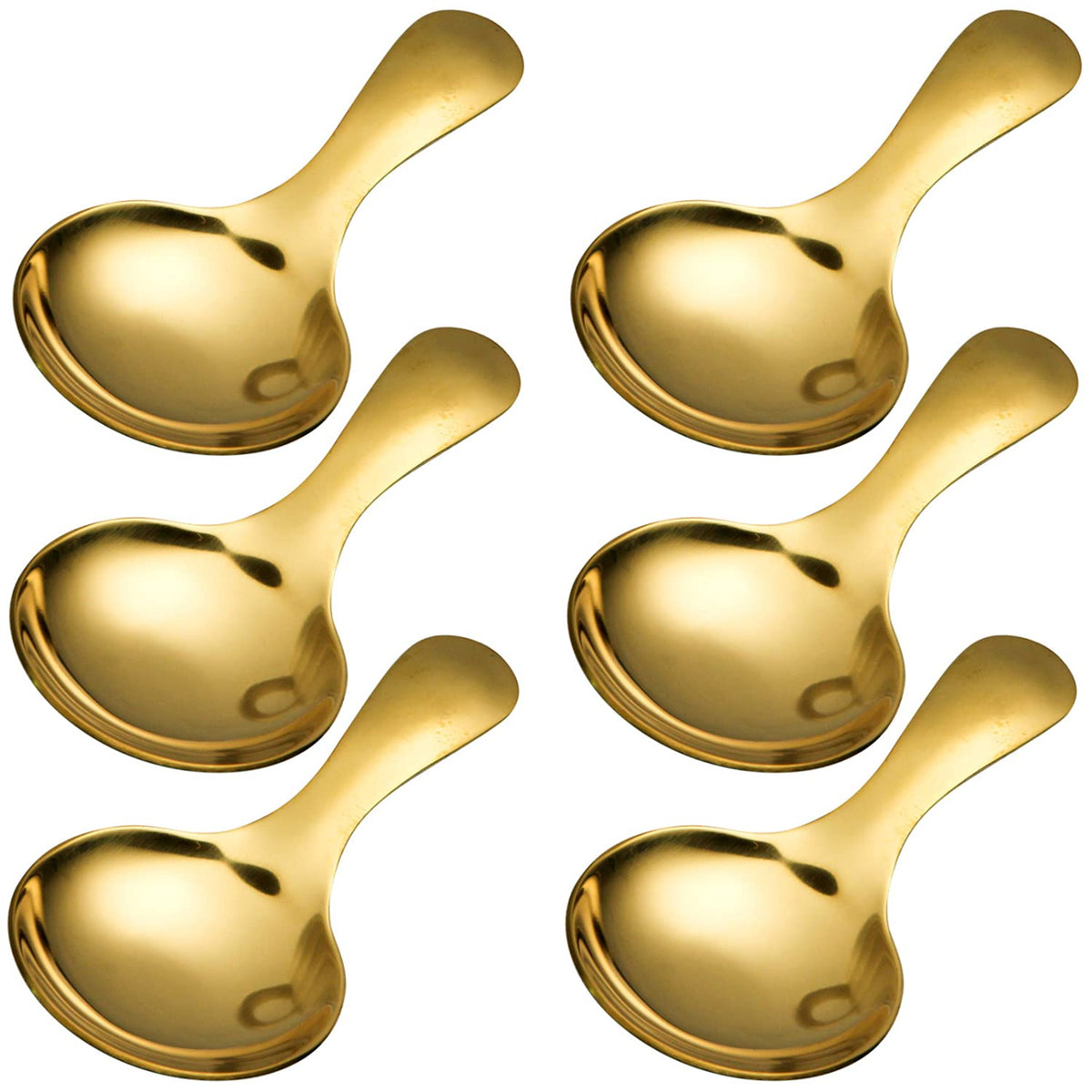 Dadamong Short Handle Spoons Set Of 6, Stainless Steel Mini Salt Spoons For Condiments, Dessert, Tea, Coffee, Cake, Sugar, Stirr