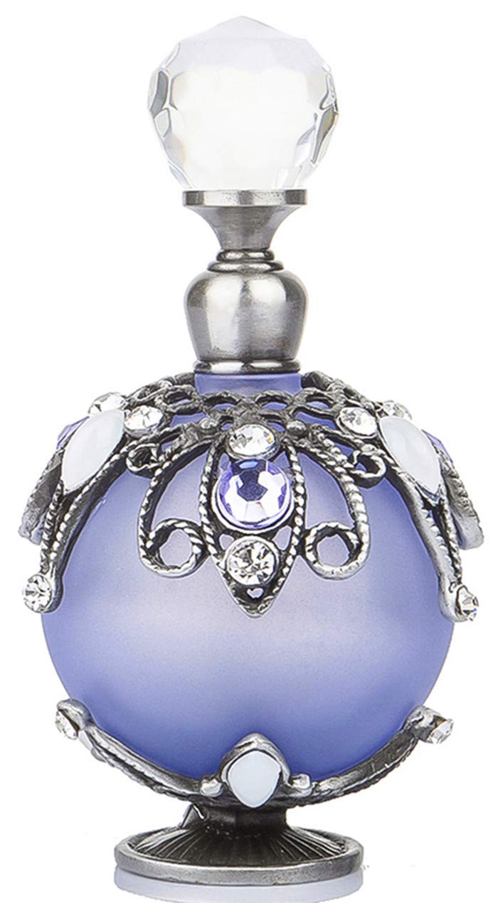 YUFENG Restoring Ancient Ways Hollow-Out Rattan Flower Perfume Bottles Empty Refillable (Purple)