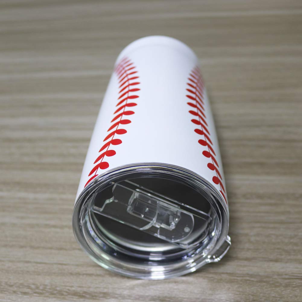 Jiu Hong Chao Baseball Tumbler Cup 20Oz Sports Travel Coffee Mug With Lid Insulated Water Cup Stainless Steel Tumblers Baseball