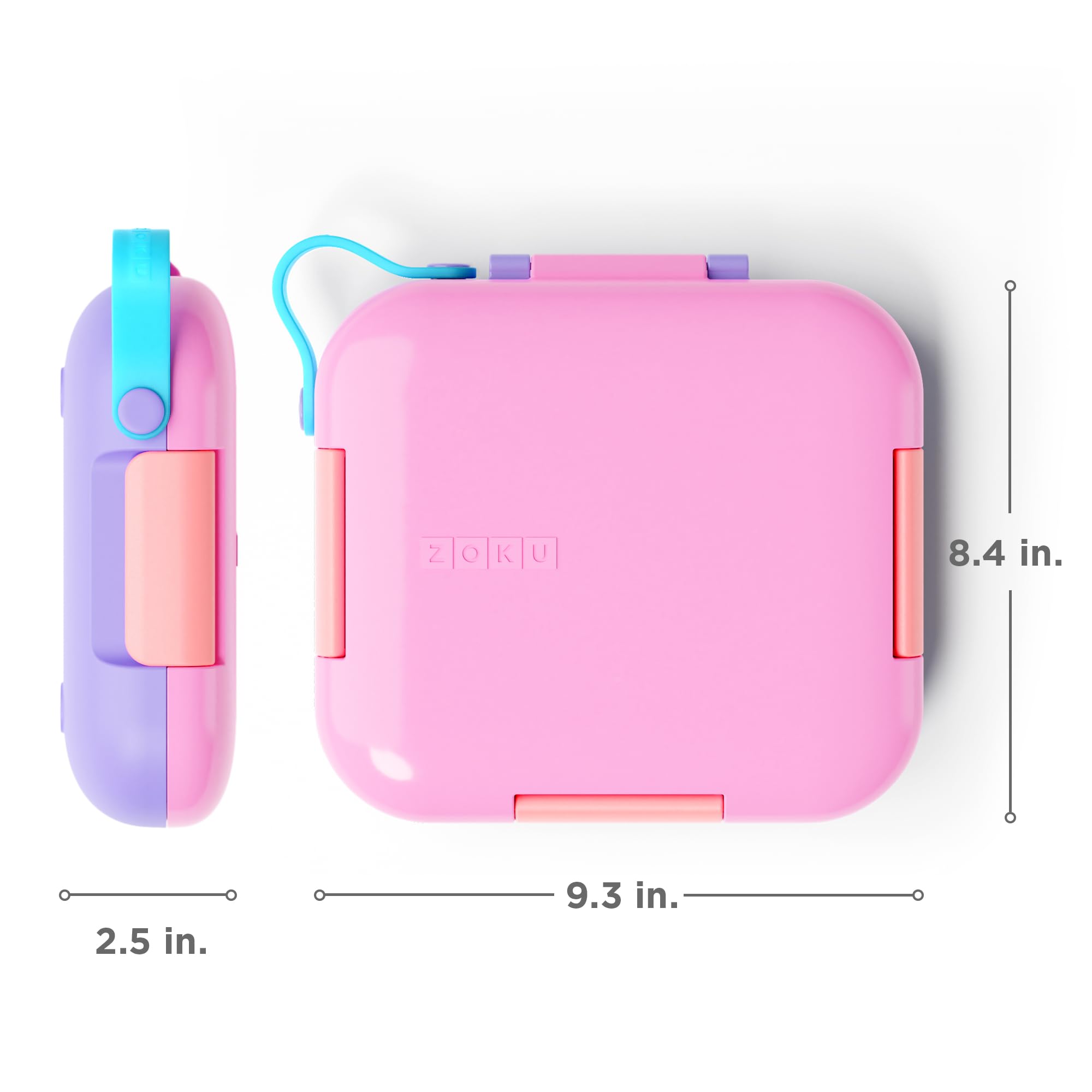 Zoku - Bento Box With Ice Pack, Lunch Box For Kids, Easy To Carry And Clean, Freezer Pack Keeps Food Fresh, Fits Any Snack Or Me