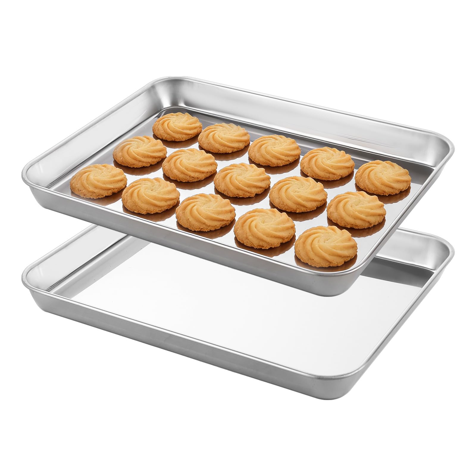 YEUIKERR 9x13 Inch Stainless Steel Baking Sheet, Quarter Sheet Pan, 2 Pack