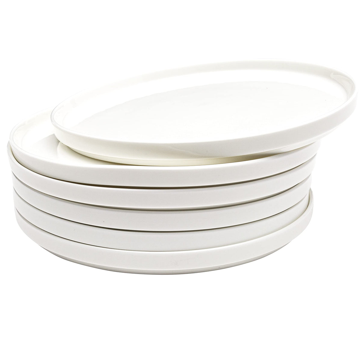 Vikko Salad Plate, Set Of 6 White Plates, Dessert, Salad, Appetizer Plate, Fine Bone China, Stackable 8 Inch Dessert Plates, Dis