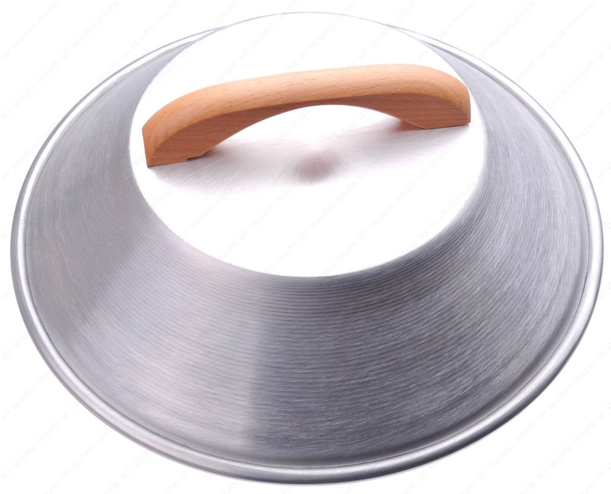 Aluminum Flat Wok Lid/Wok Cover, 16-Inches, (For 17 or 18 Wok), 18 Gauge, USA Made