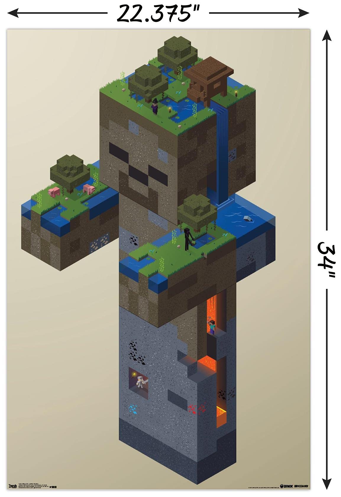 Trends International Minecraft - Zombie Swamp Wall Poster, 22.375'' X 34'', Unframed Version
