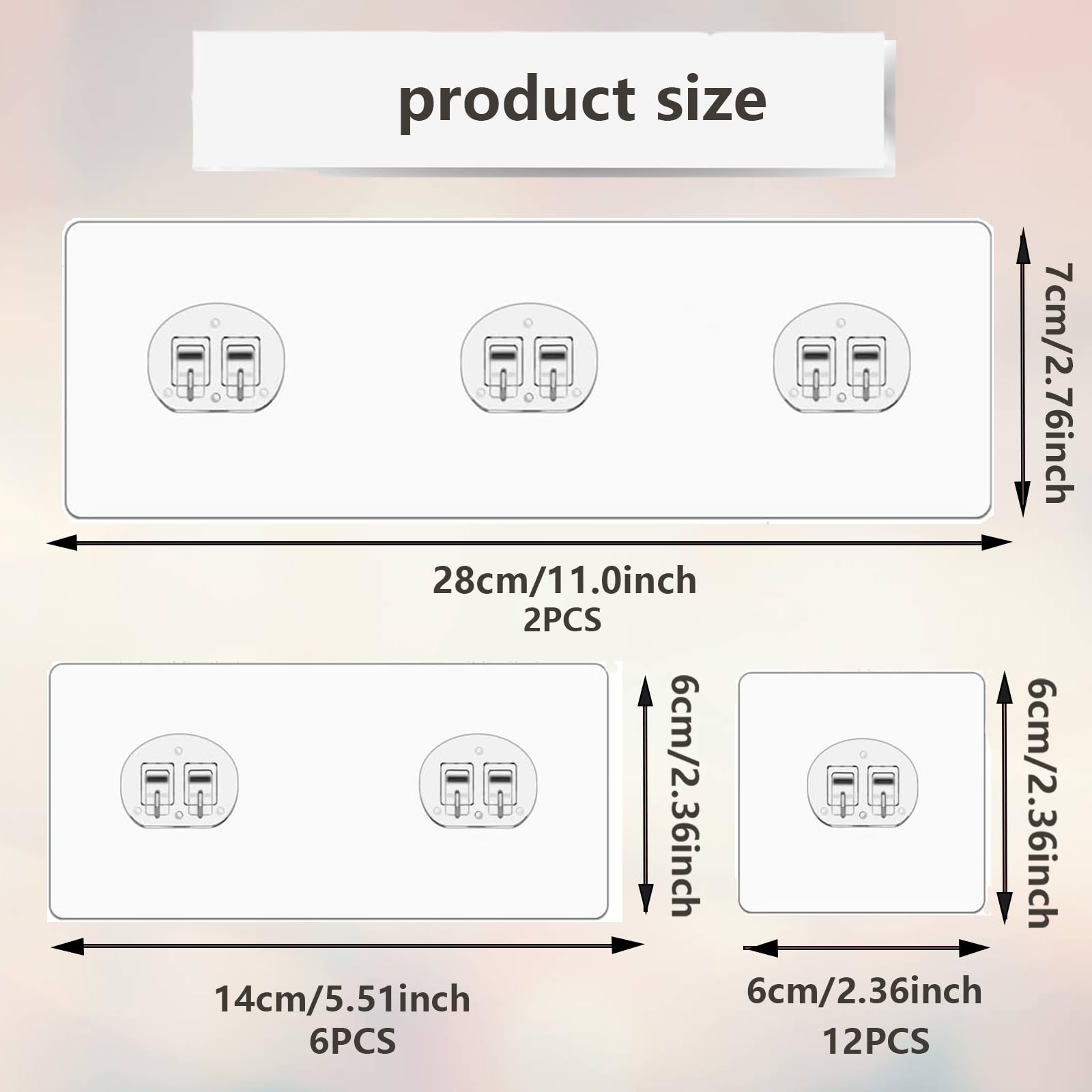 20 Pcs Shower Caddy Adhesive Replacement Adhesive Hooks Replacement Nail Free Transparent Adhesive Pad No-Trace Wall Stick For C