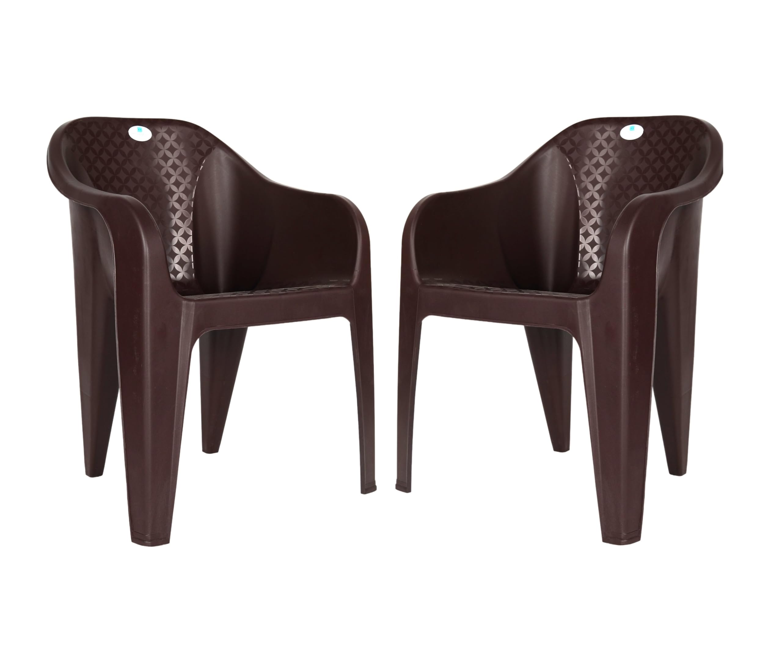 Homiboss Plastic Chair Set Of 6, Kursi, Chairs For Home, Office, Outdoor And Indoor Color - Brown Set Of 6 Pieces
