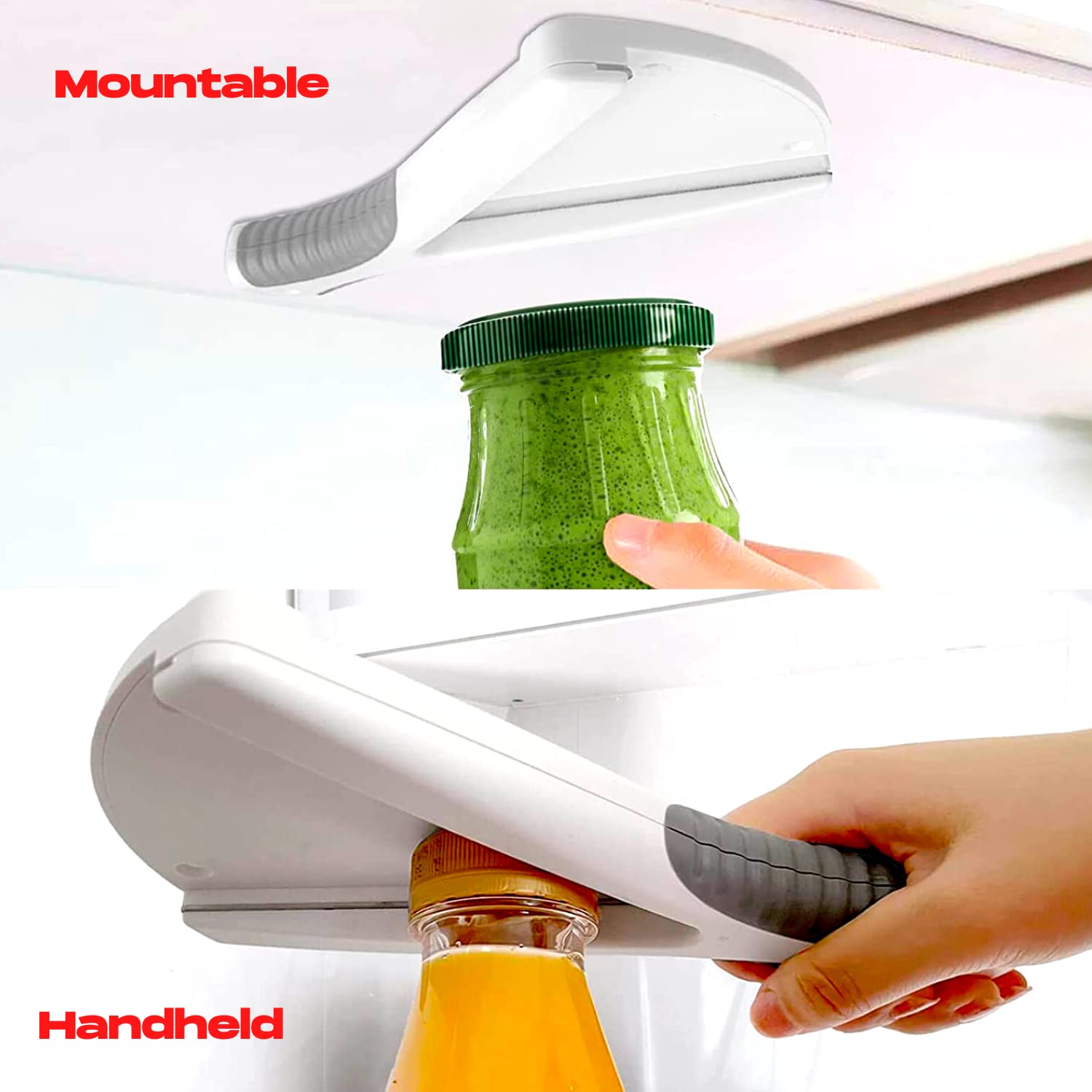 Jar Opener Kitchen Gadget, Ideal For Weak Hands Or Seniors With Arthritis, Easy To Use, Handheld Or Mountable, Opens Lids And Bo
