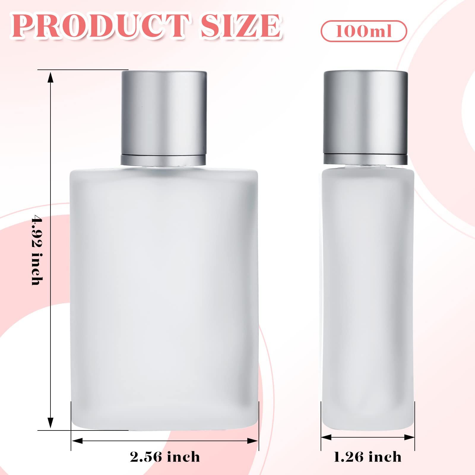 Tessco For You 12 Pcs 3.4 Ounces Perfume Bottles Empty Frosted Glass Spray Bottles 100Ml Refillable Atomizer Perfume Dispenser F