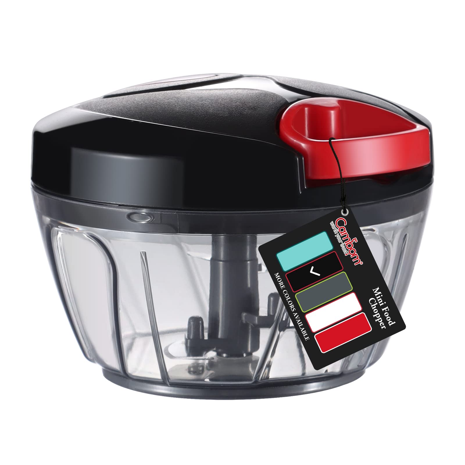 Cambom Chopper Manual Food Chopper, Hand Pull String Vegetable Chopper, Durable Bpa Free Food Safe Material (Black)