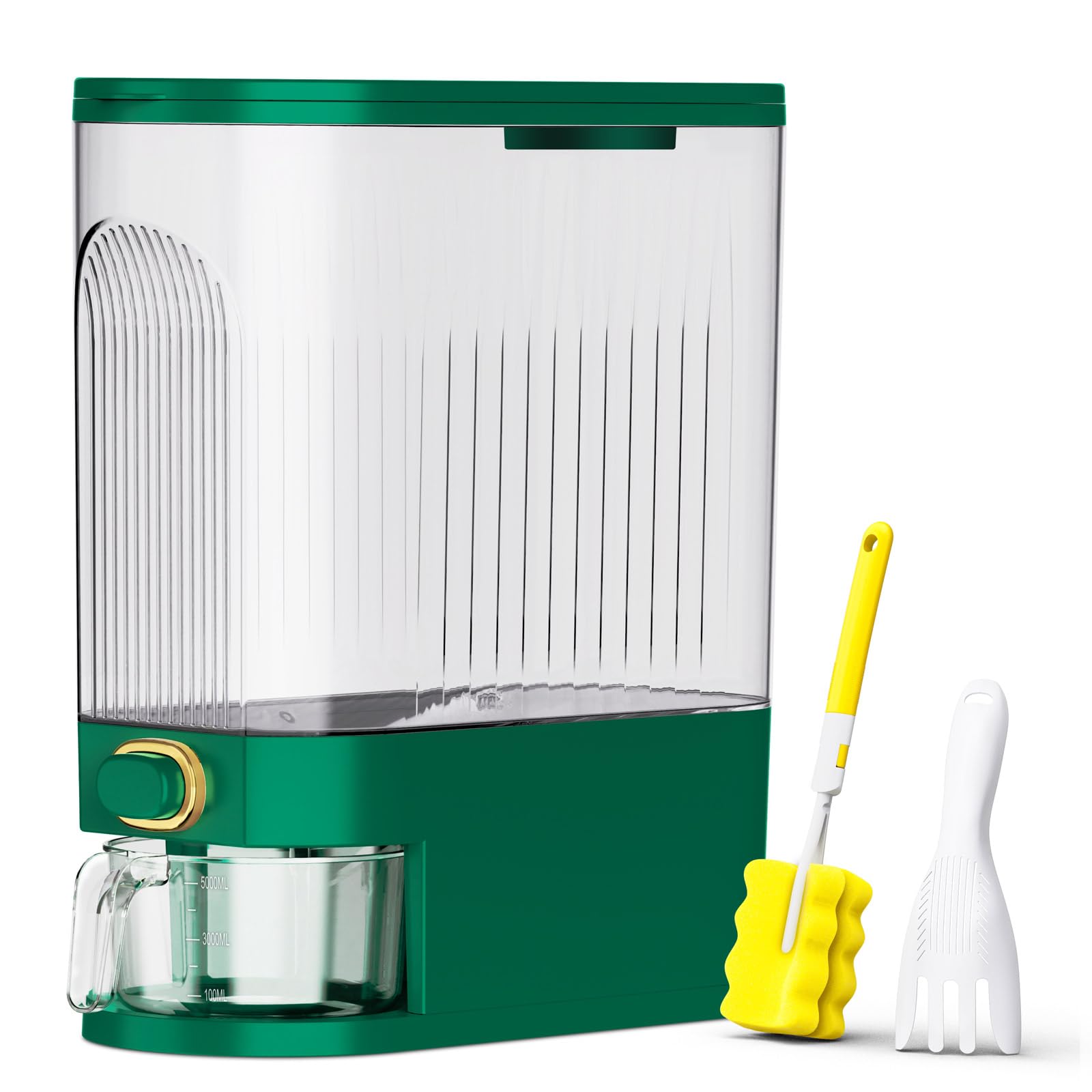 Vendotbi Rice Dispenser, 22Lbs Rice Container With Measuring Cup, Upgraded Lid Time Dials & Built-In Fresh Box Rice Container St