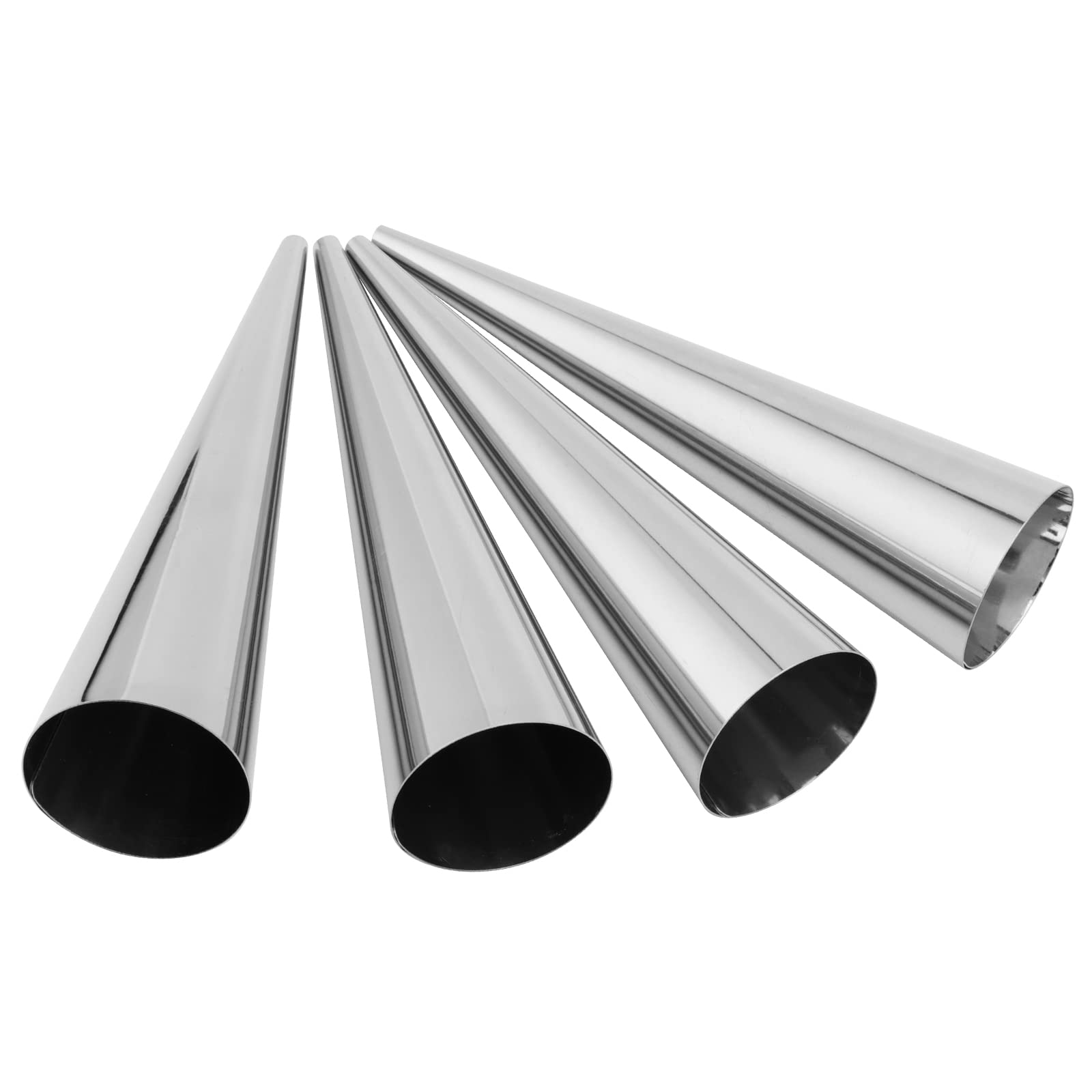 Sehoi 40 Pcs Cream Horn Forms, Stainless Steel Cannoli Tubes, Cream Roll Horn Molds With Clean Brush Cream Horn Metal Cones For