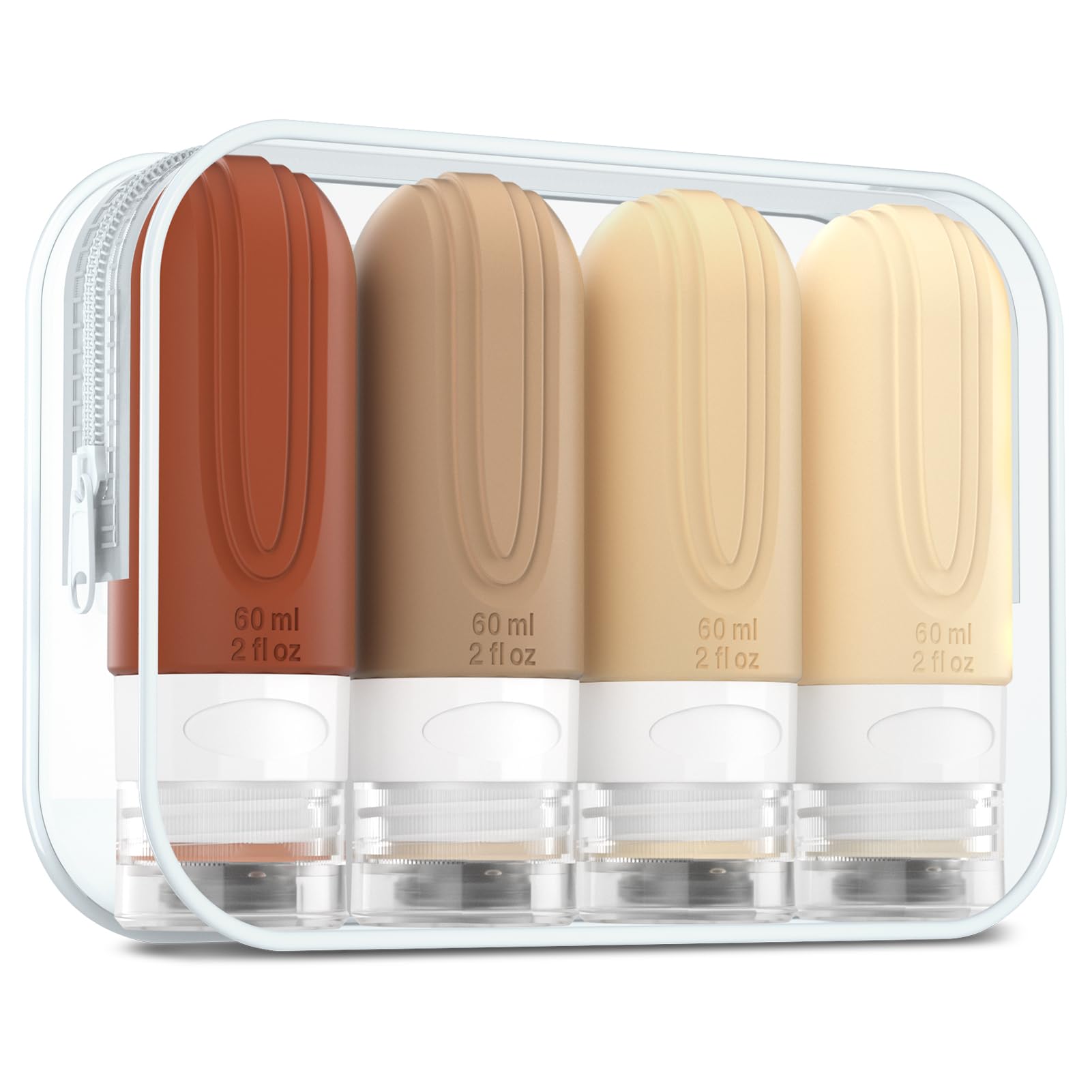 Mrsdry Travel Bottles For Toiletries, Tsa Approved 2Oz Travel Size Bottles, Bpa Free Leak Proof Travel Toiletry Containers, Refi