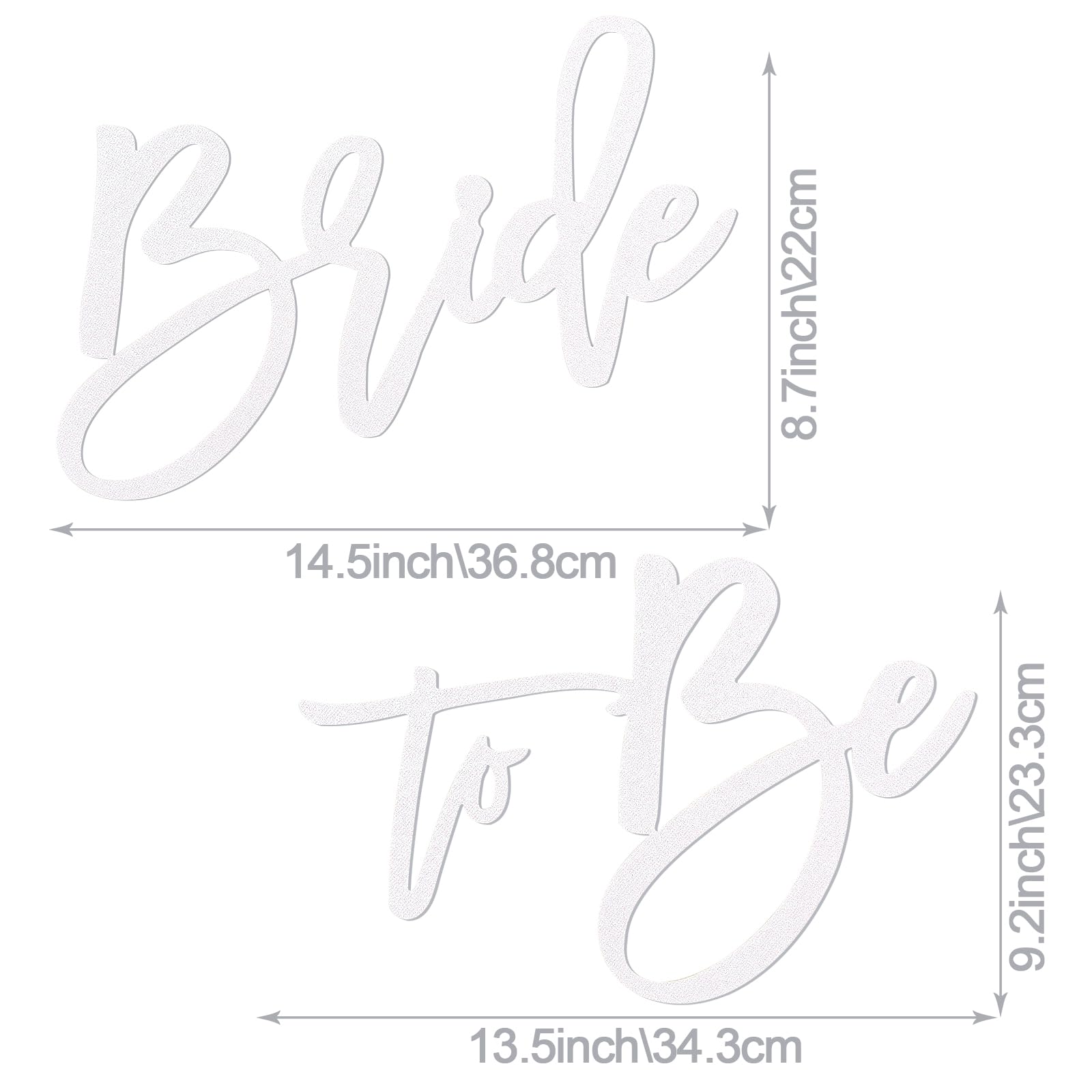 MASTRON Bride to Be Sign - Glitter White Felt Letters Bridal Shower Sign for Backdrop Bride to Be Sign Letters for Balloon Arch