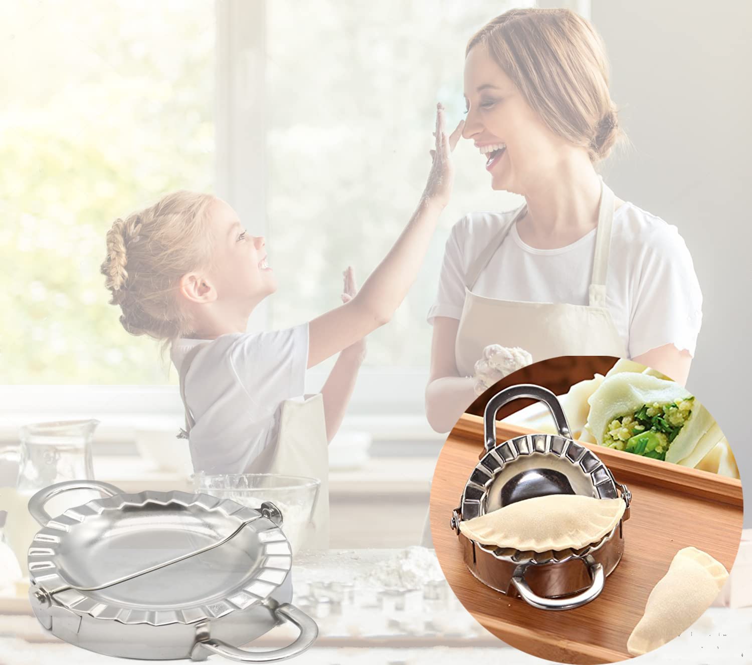 Stainless Steel Empanada Ravioli Maker Press, Auam Dumpling Pierogi Mold - Wonton Mould, Easy-Tool For Dumpling Wrapper Dough St