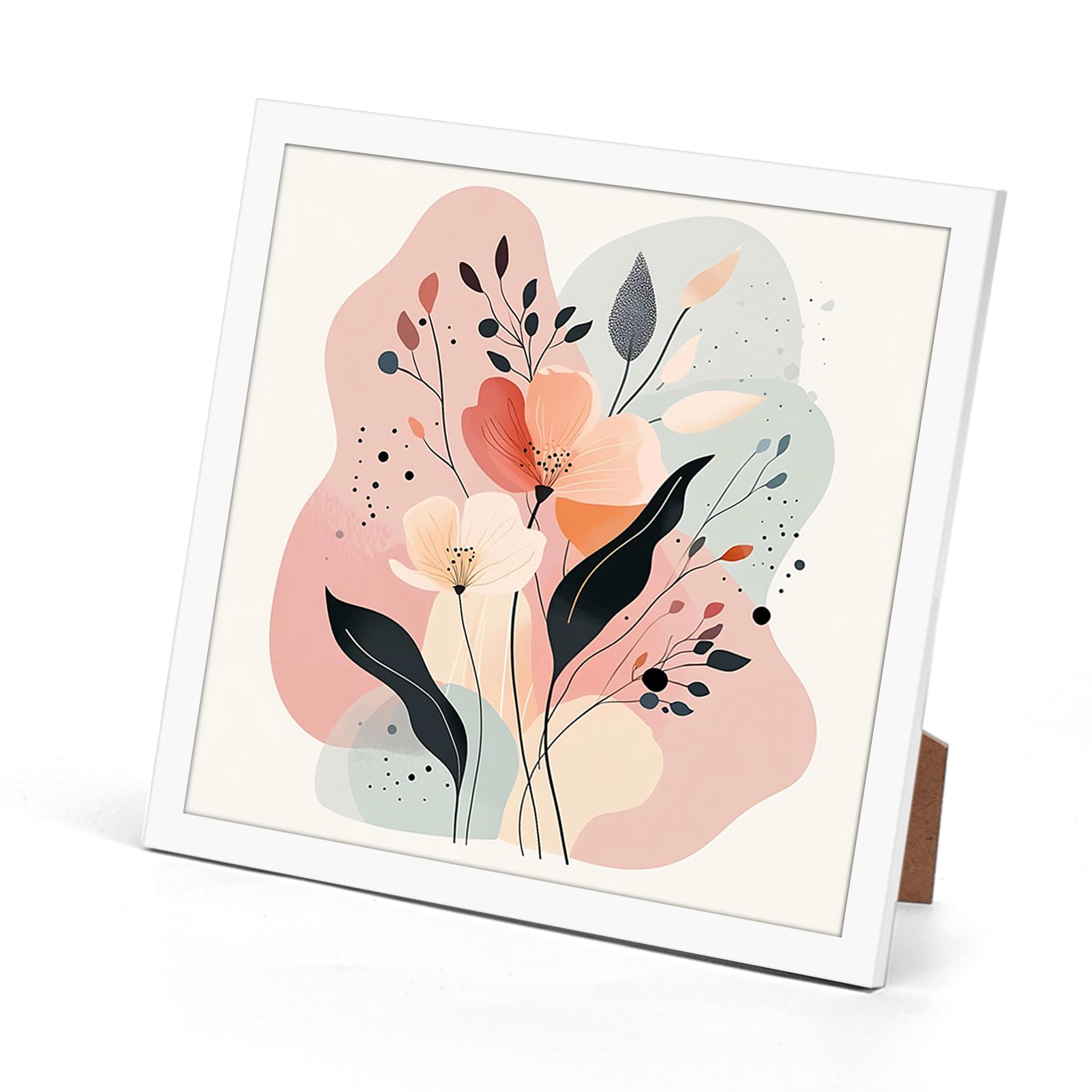 Giftgarden 8x8 Picture Frame White, 8 by 8 Thin Square Photo Frame for Gallery Wall Tabletop Display, Single