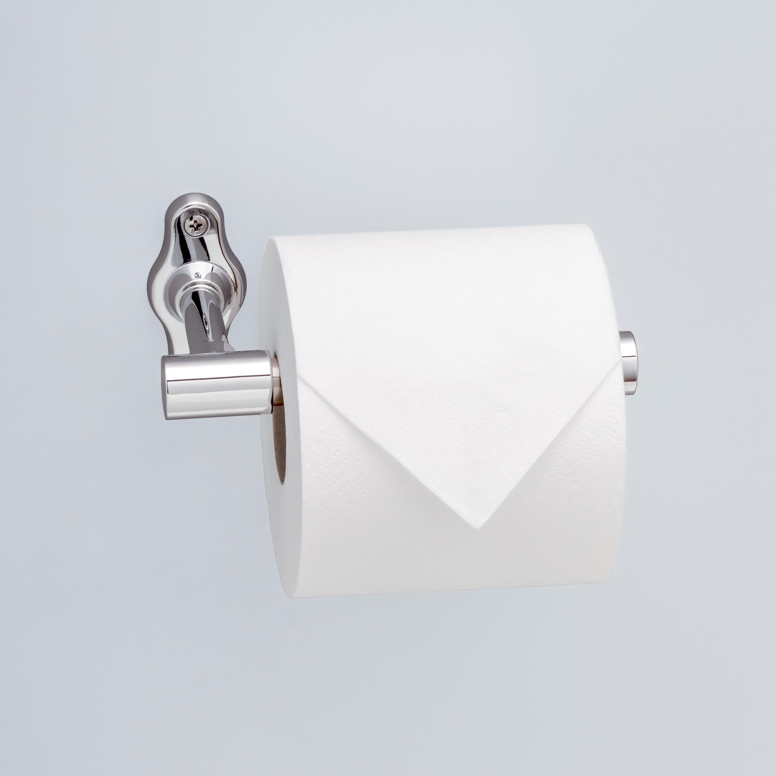 Franklin Brass Calloway (1-Pack) Toilet Paper Holder Polished Chrome Euro Tissue Roll Holder Single Post Toilet Tissue Holder Wa