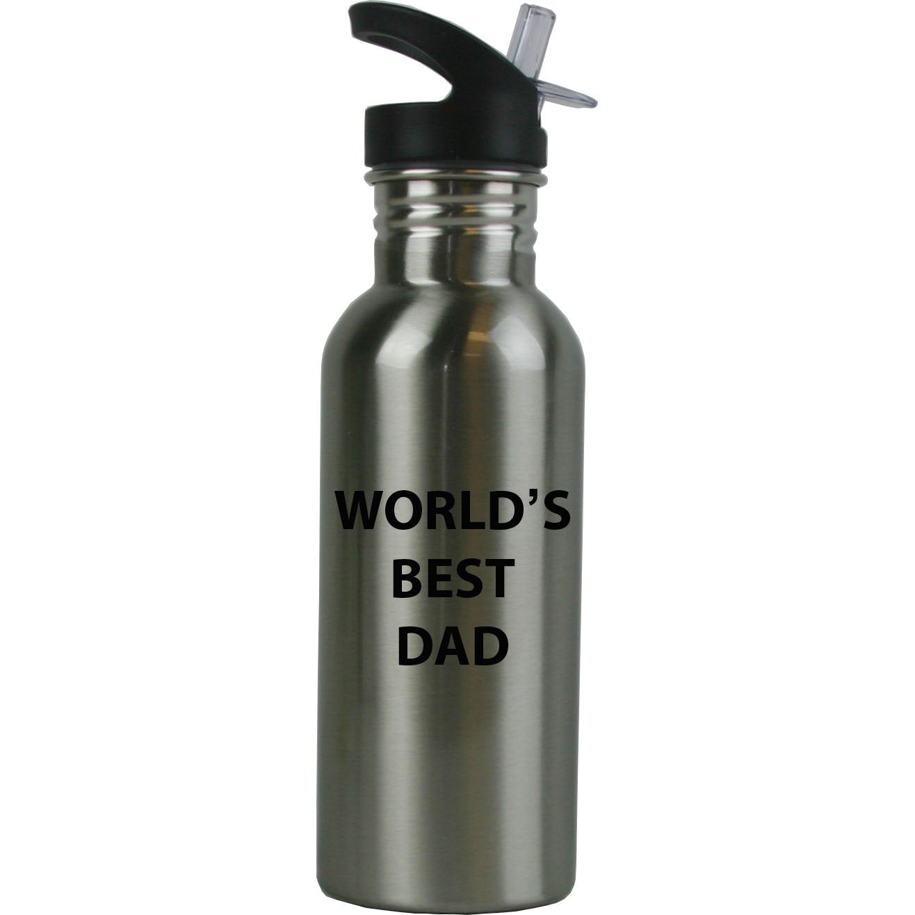Engraved Cases World'S Best Dad Stainless Steel Silver Water Bottle - Great Gift For Father'S Day, Birthday For Dad, Grandpa, Pa