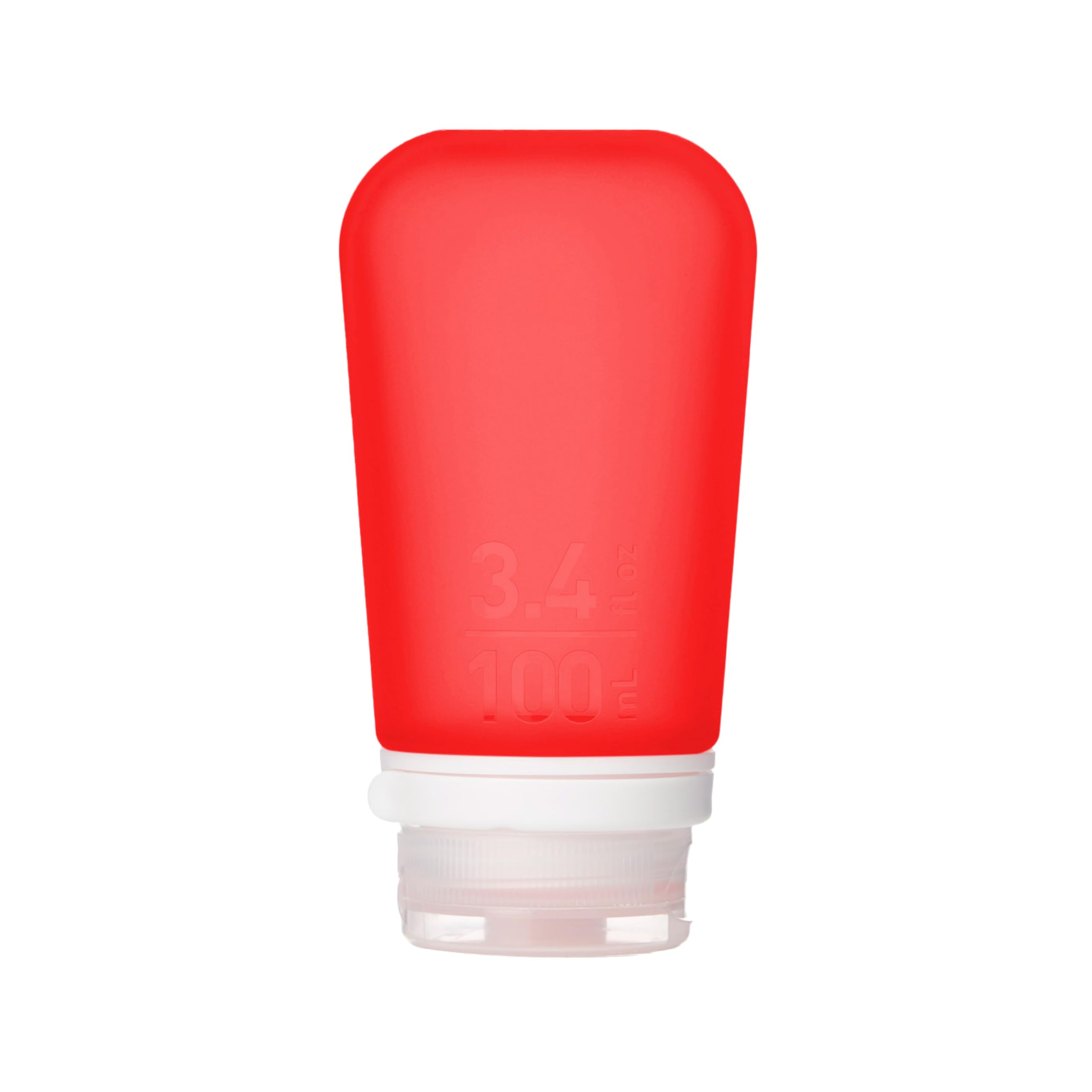 Humangear Gotoob+ (Large) | Refillable Silicone Travel Bottle | Locking Lid | Food-Safe Material | Red, Large (3.4 Fl.Oz.; 100Ml