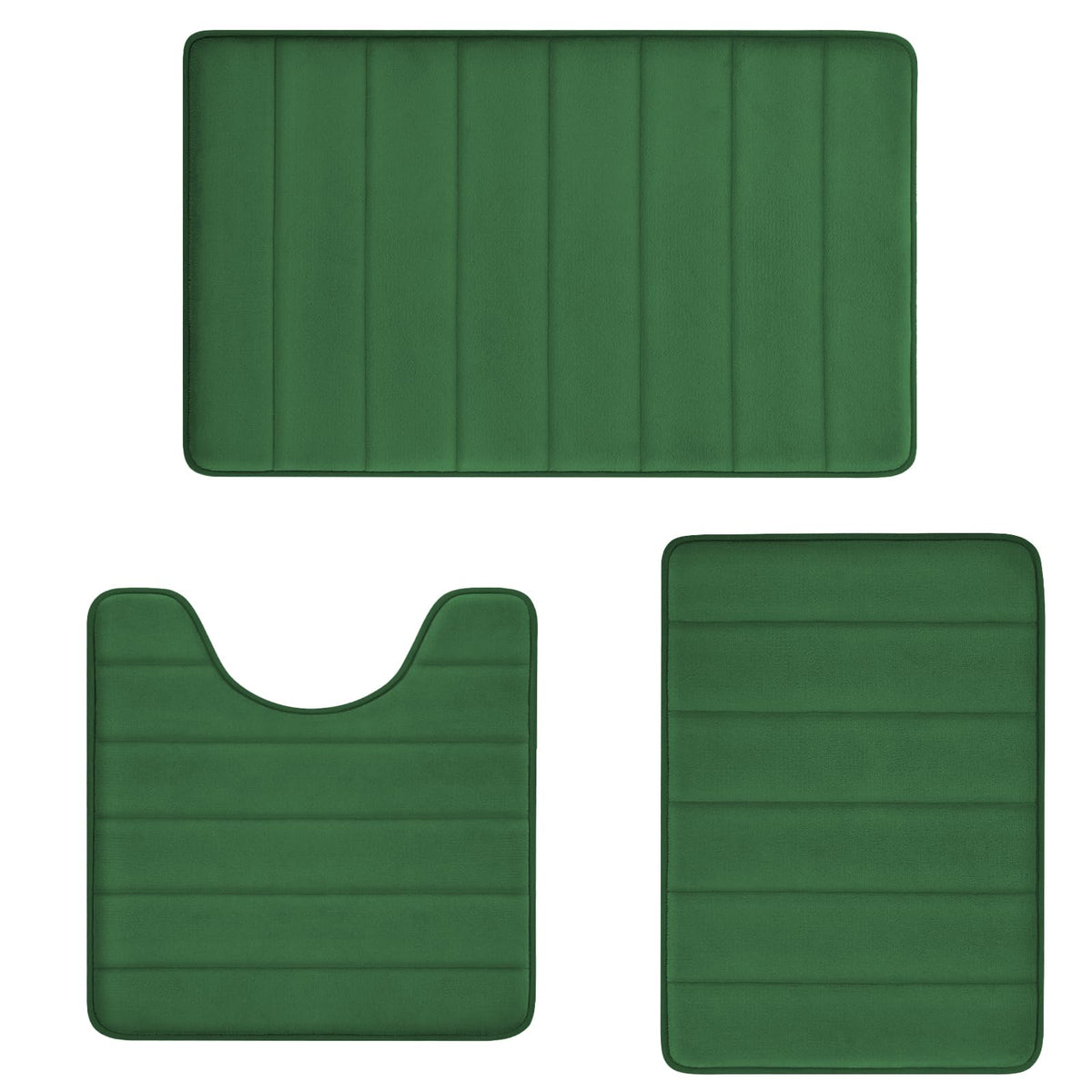 Bath Mats For Bathroom Comfort Memory Foam Bath Rug Set 3 Piece Non-Slip Bathroom Mats,Absorbent Shaggy Rugs Super Soft U-Shaped