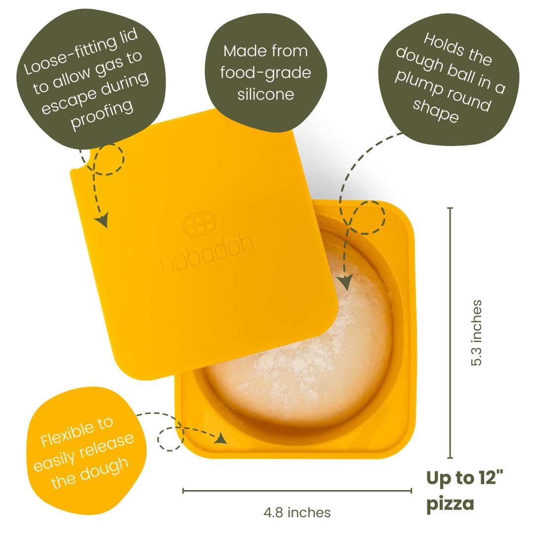Babadoh Pizza Making Accessories | Pizza Dough Proofing Containers With Lids | Stackable Dough Trays | The Perfect Pizza (Multi