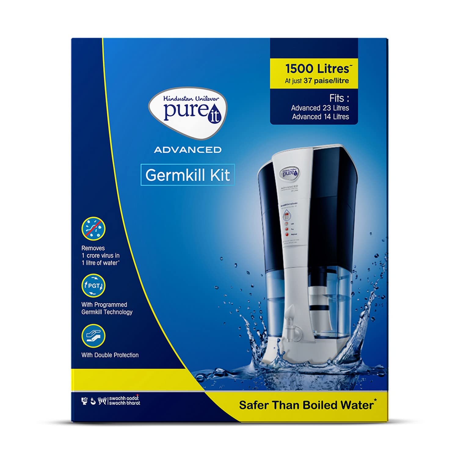 Pureit Hul Germkill Kit For Advanced 23 L Water Purifier1500 L Capacity,Sand,Multicolour