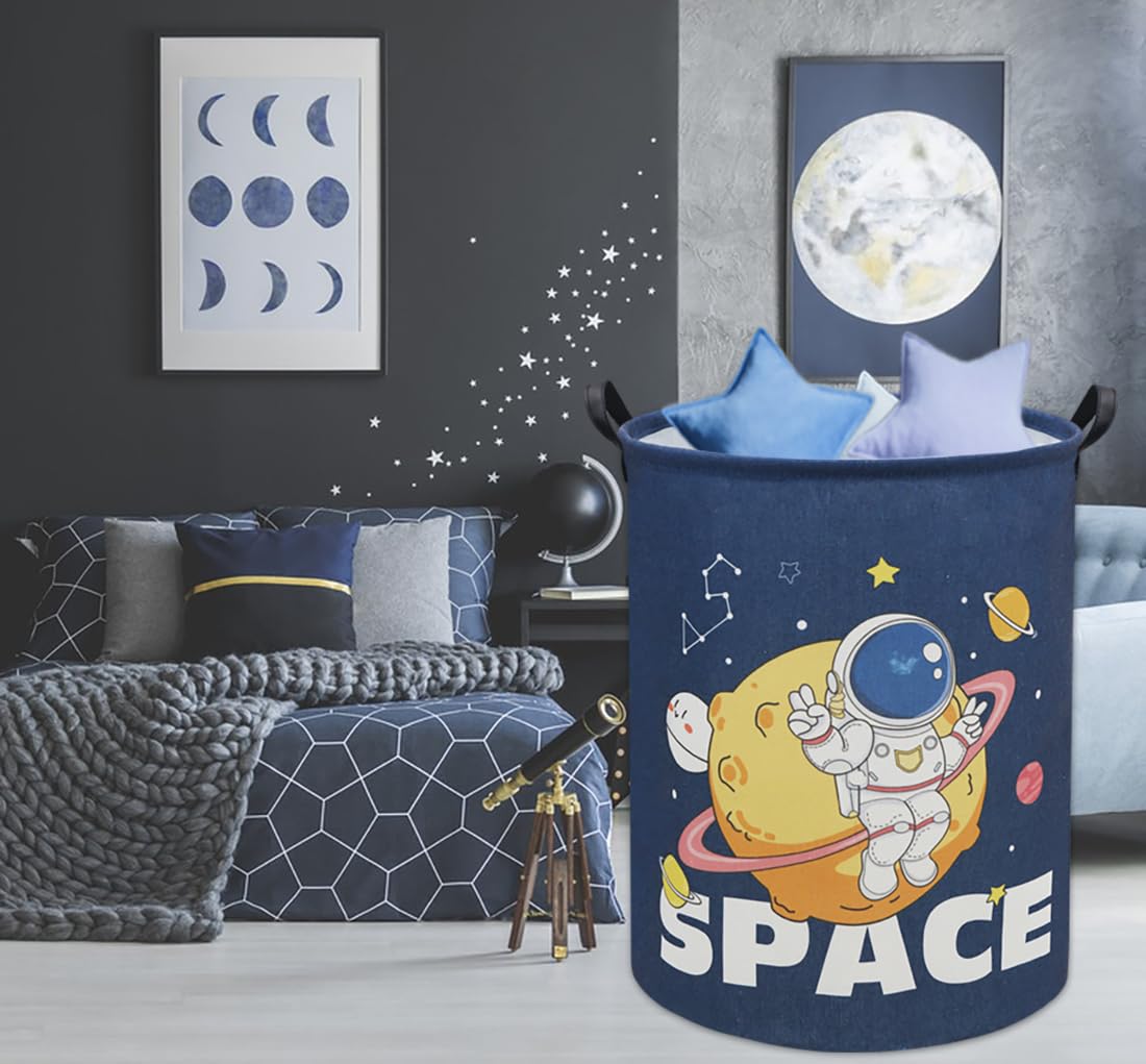 Tibaolover Astronaut Kids Laundry Basket Baby Hamper Space Astronaut Toy Storage Bin For Boys Room Decor Baby Nursery Hamper Gif