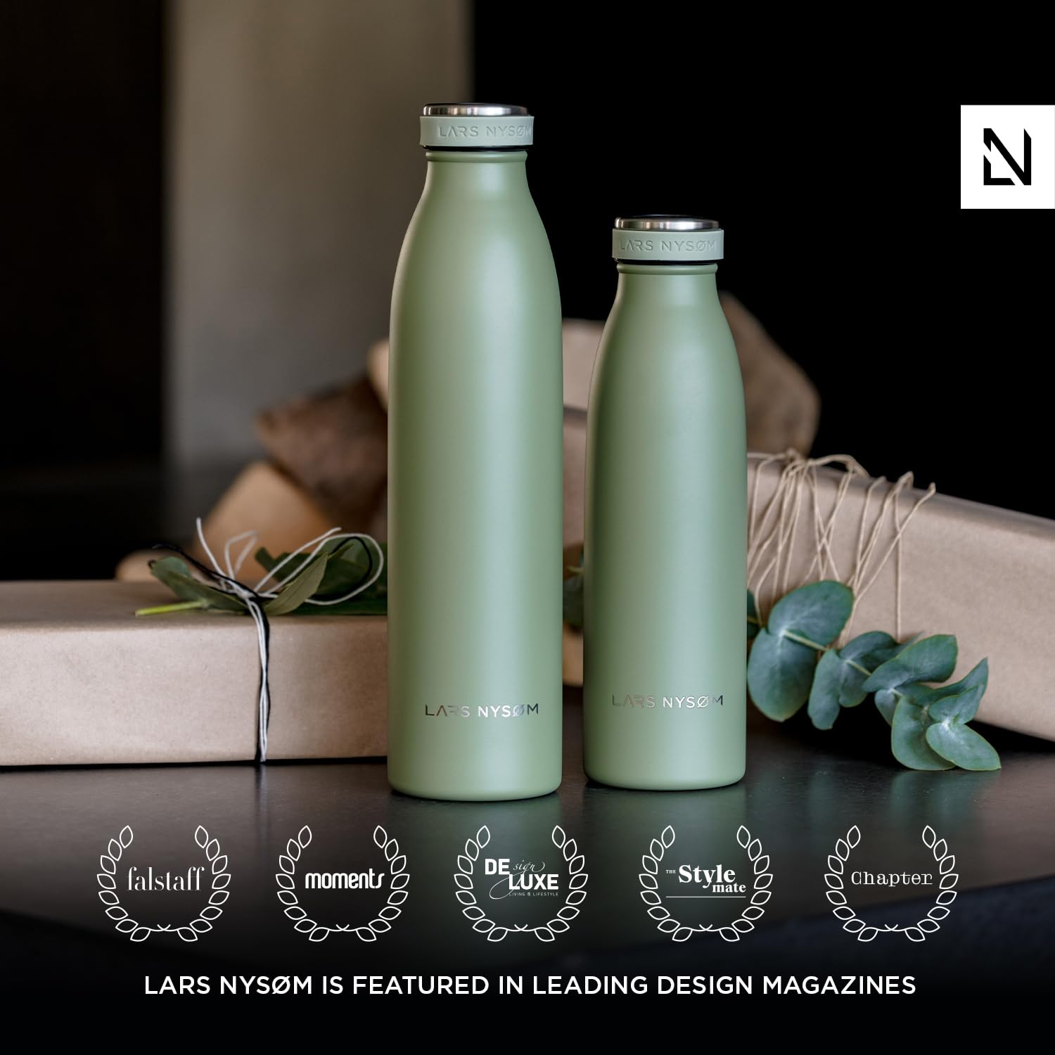 Lars Nysm Stainless Steel Insulated Water Bottle 12Oz 17Oz 25Oz 34Oz 51Oz | Bpa-Free Insulated Thermo Flask For Hot And Cold Bev