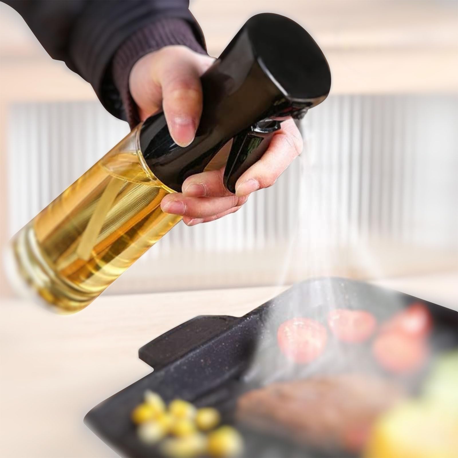 Aadhik Glass Oil Spray Dispenser Cooking 200Ml Olive Oil Spray Bottle Refillable Food Grade Oil Vinegar Spritzer Sprinkler Miste