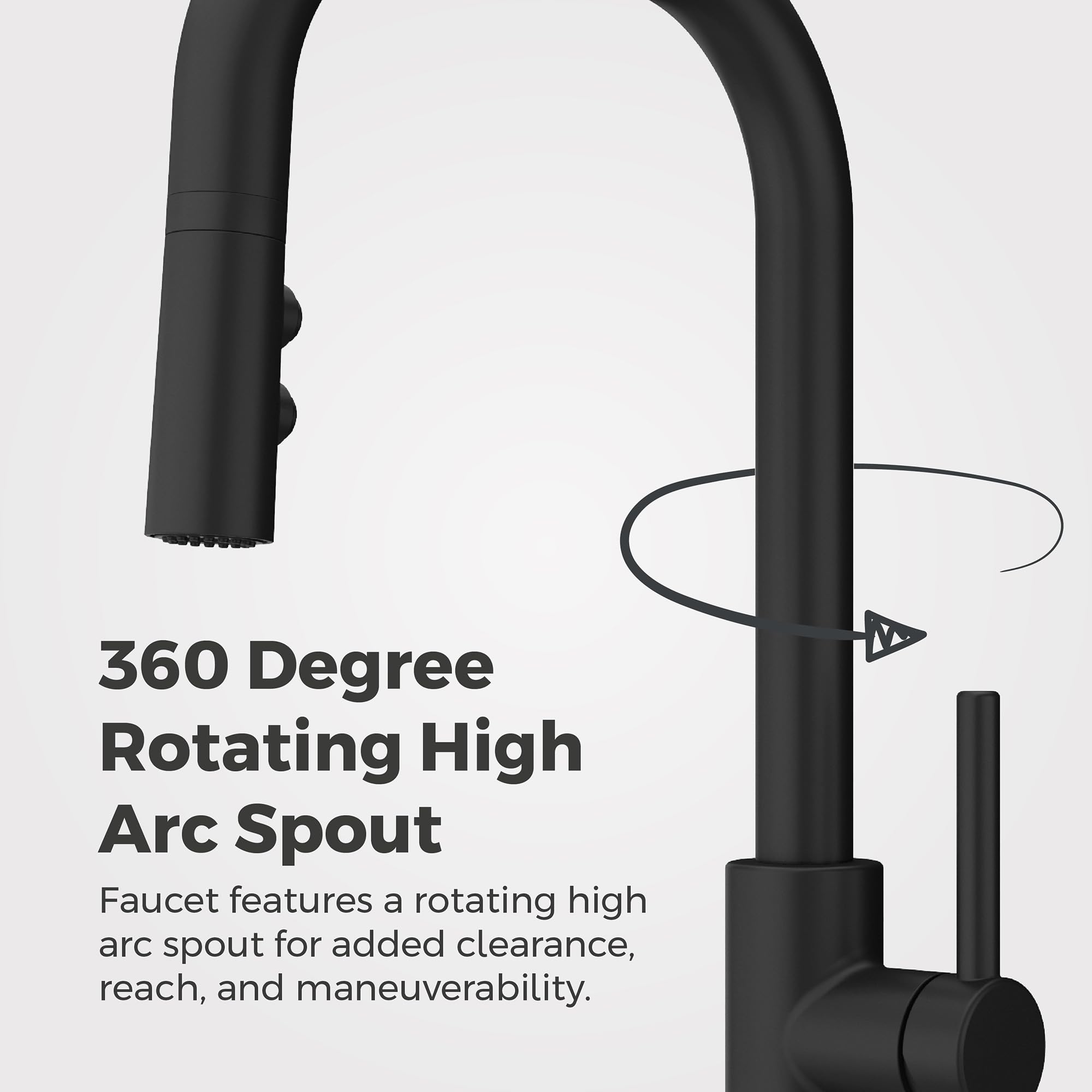 Pfister Zanna Kitchen Faucet With Pull Down Sprayer And Soap Dispenser, Single Handle, High Arc, Matte Black Finish, F5297Znrb