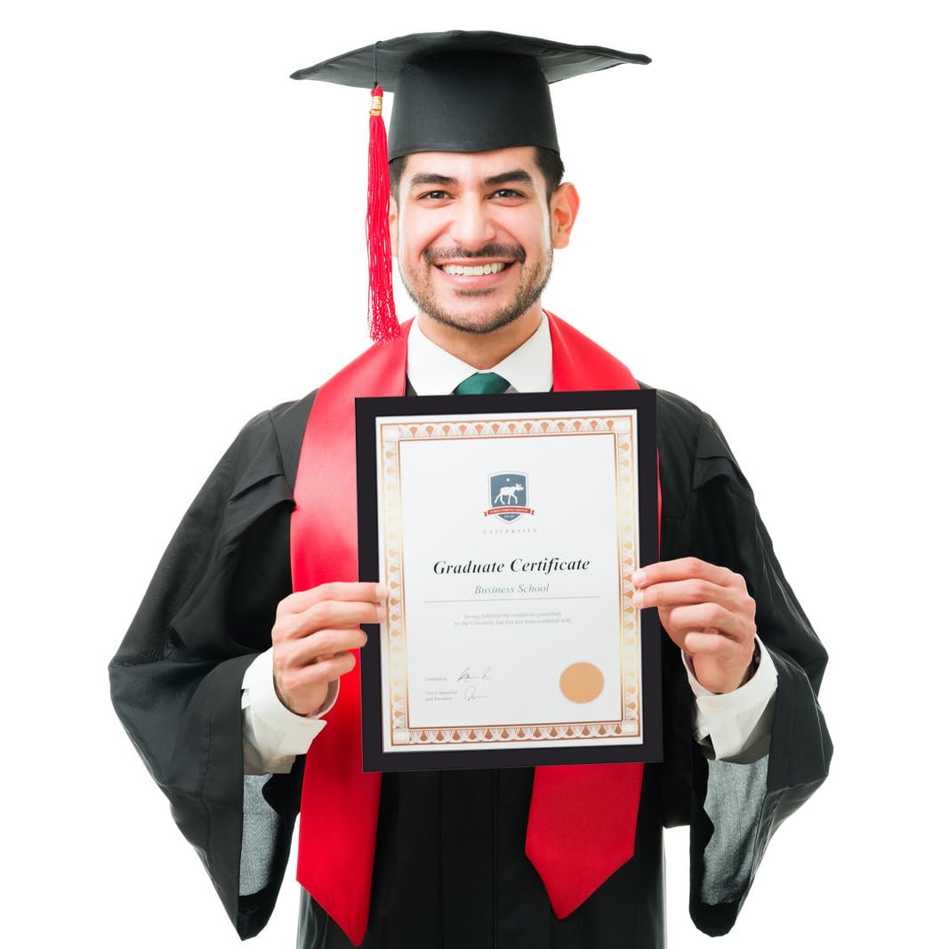 KTKDE 8.5x11 Picture Frame Certificate Document Frame 6 Pack Diploma Frames, Poster and Photo, Horizontal and Vertical Formats f