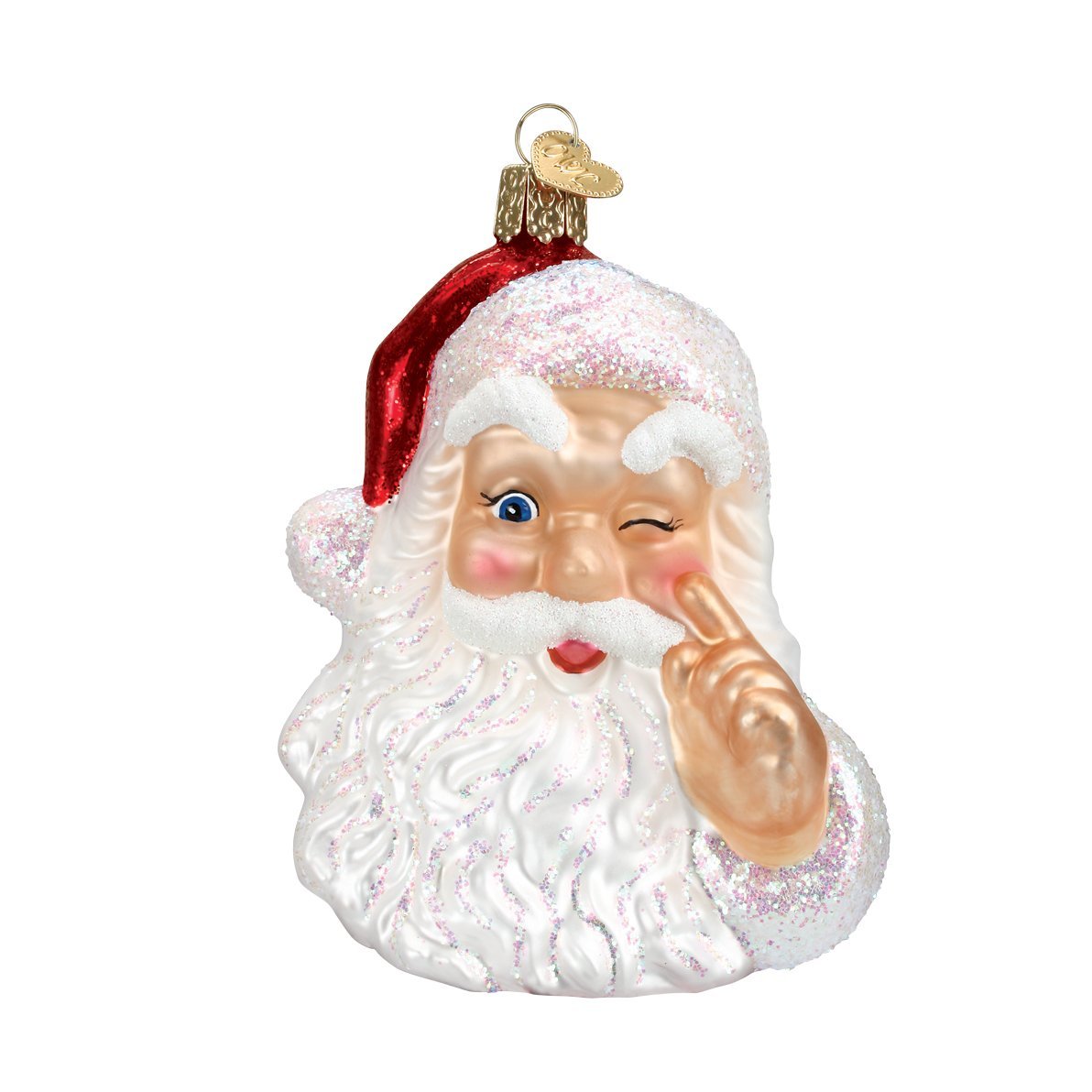 Old World Christmas Night Before Christmas Santa Glass Blown Ornament for Christmas Tree, Handcrafted Holiday Decoration, Santa 