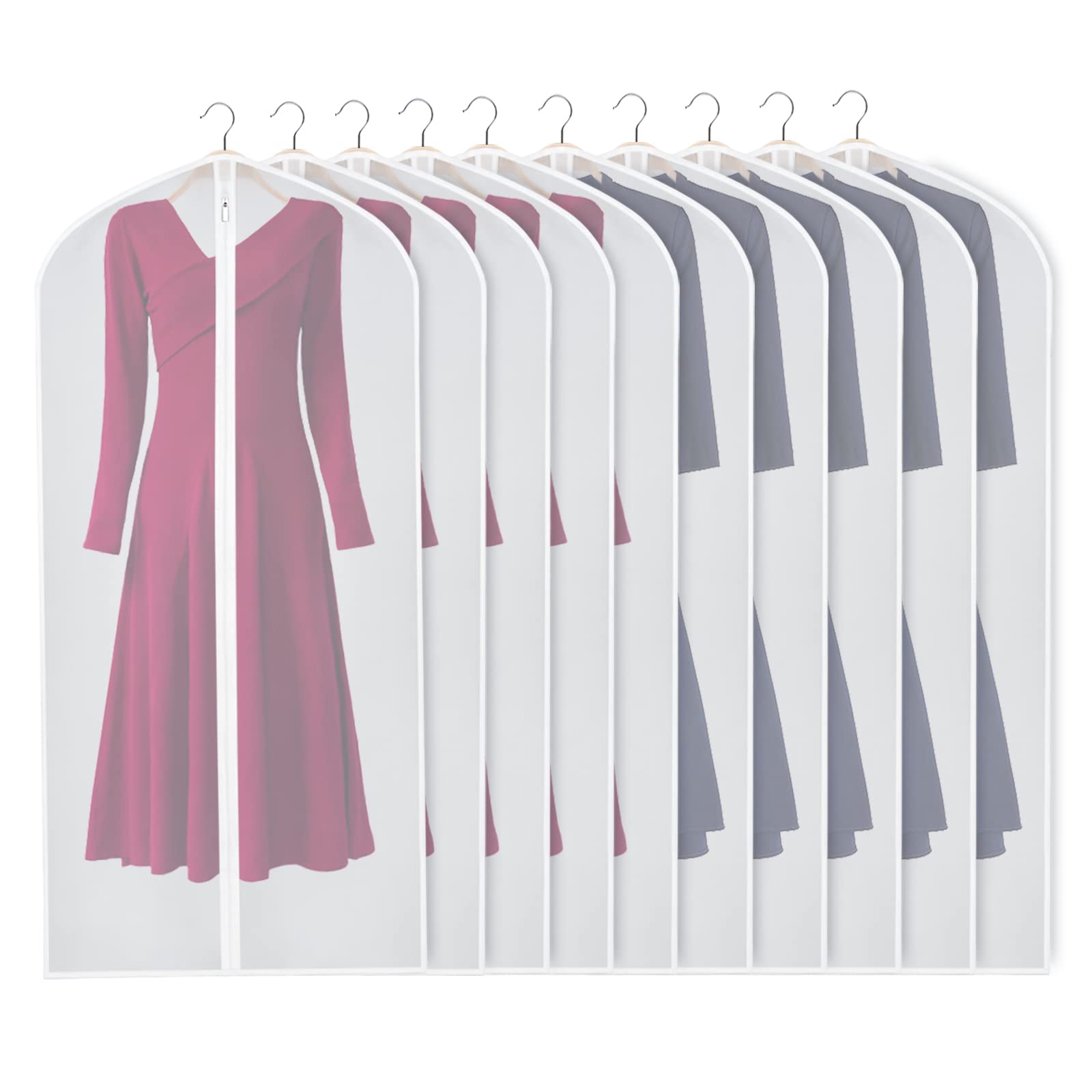 Zilink Clear Coat Covers Garment Bag 54-Inch Garment Bags For Hanging Clothes Storage Bag For Coat With Full Length Zipper For C