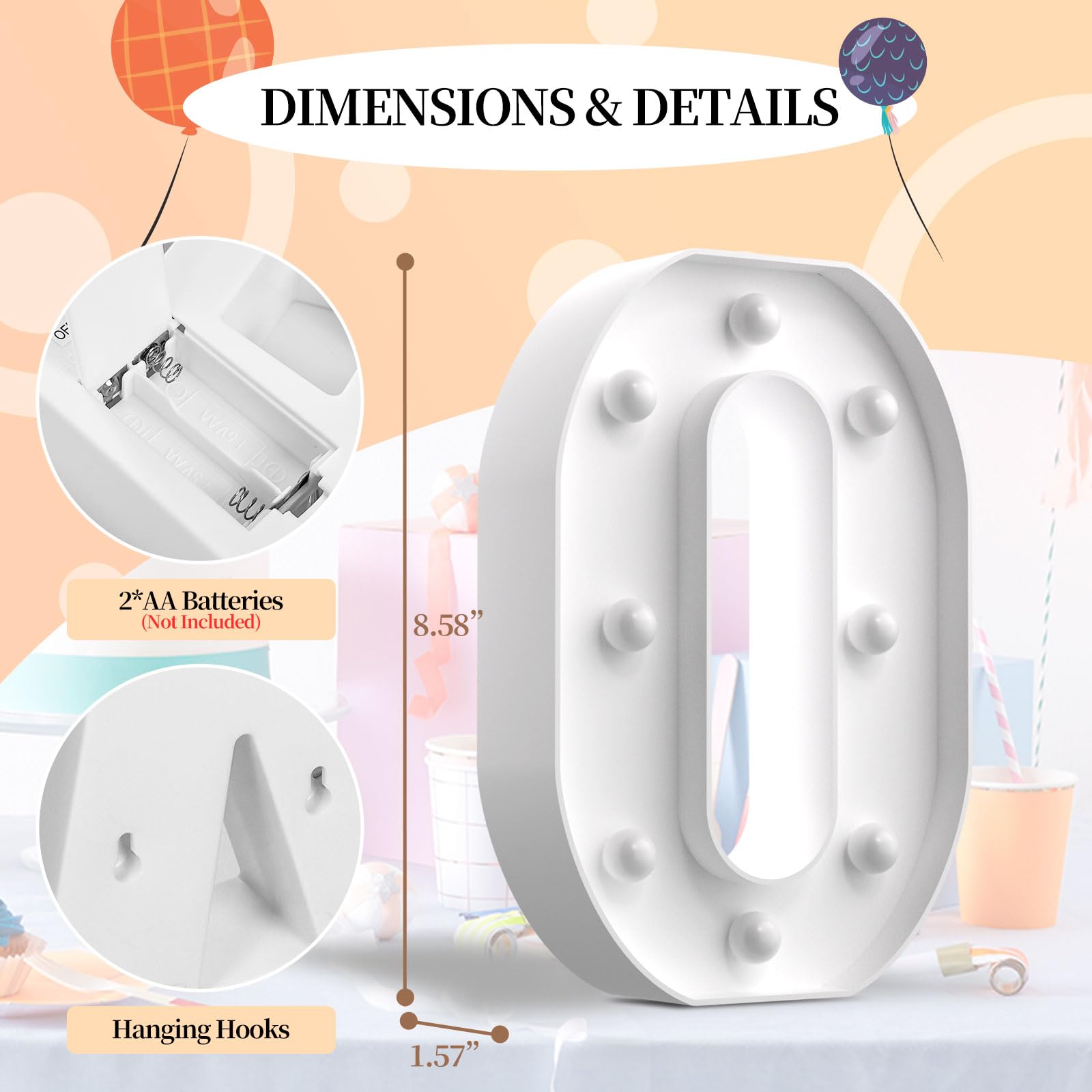 NANXU LED Marquee Light Up Numbers Sign - Lighted Birthday Numbers Sign for Birthday Party Decoration, Bar Wall, Home, Table Roo