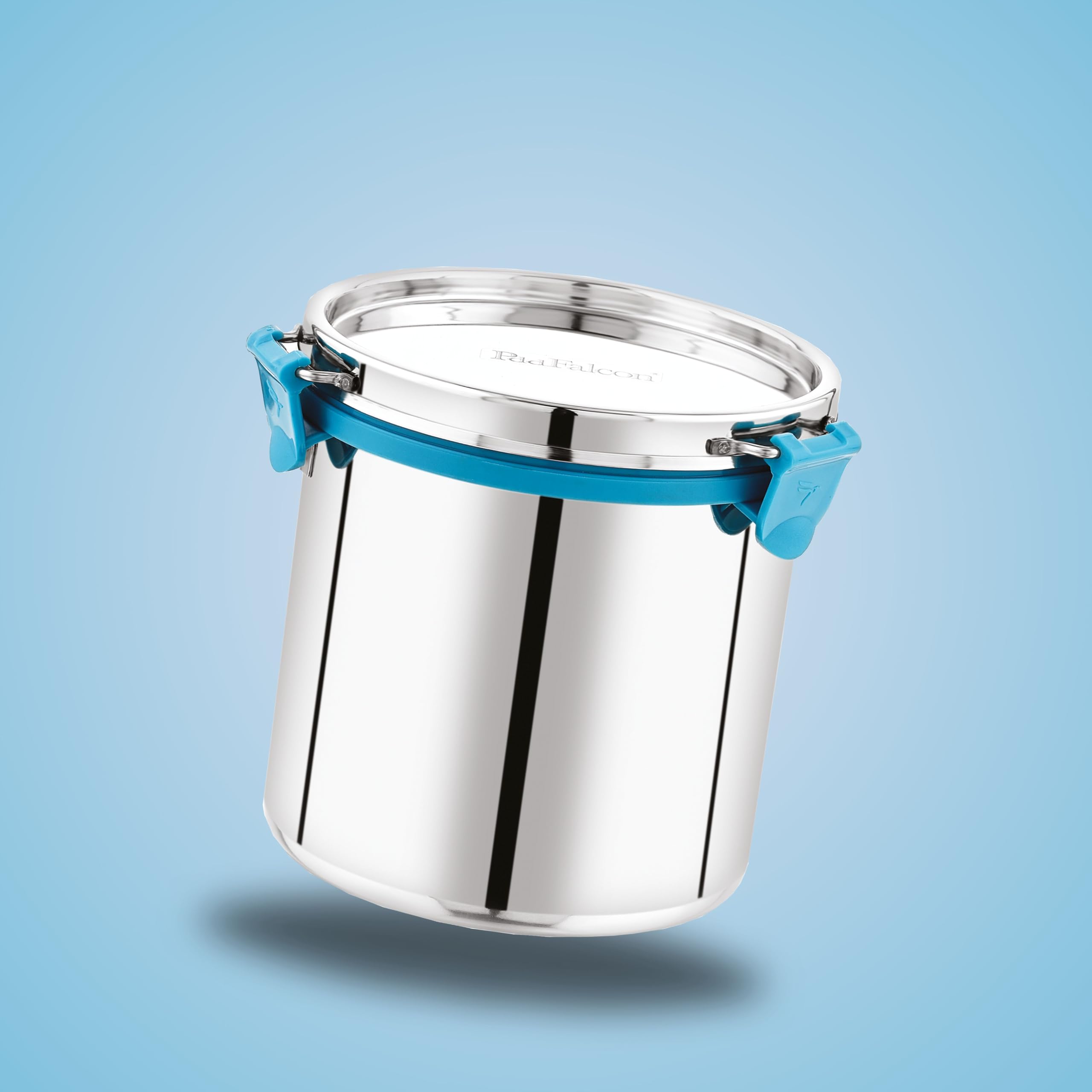 Pddfalcon Stainless Steel Milk Can/Oil Can/Milk Barni/Oil Pot With Lid, 2200Ml Capacity, 15Cm Dia, Silver,With Bis Certified, Ji