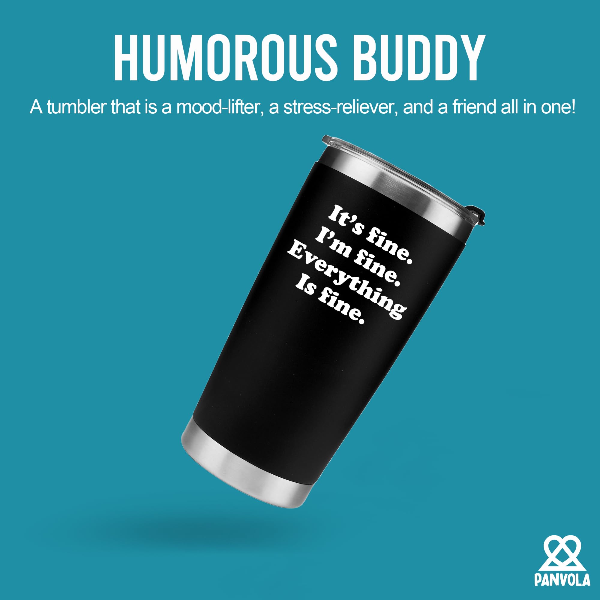 Panvola It'S Fine, I'M Fine, Everything'S Fine Motivational Gift For Friends Coworker Inspirational Funny Coffee Mug Vacuum Insu