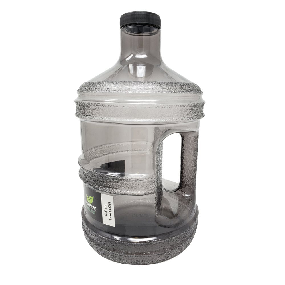 1 Gallon LeakProof BPA Free Reusable Plastic Drinking Water Big Mouth Bottle Jug Container with Holder Drinking Canteen