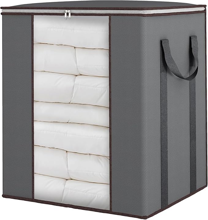 Vikijo Extra Large Clothes Storage Organizer With Reinforced Handle Transparent Blanket Storage Bag Used As Saree Bag/Lehnga/Win