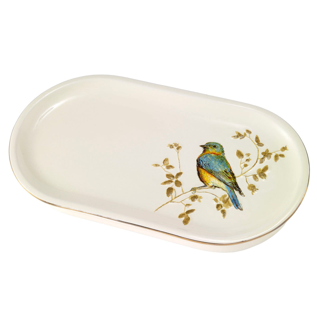 Avanti Linens - Vanity Tray, Decorative Countertop Accessories, Nature Inspired Bathroom Decor (Gilded Birds Collection)