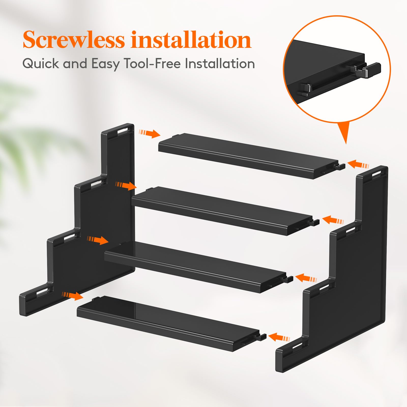 Lifewit Plastic 9 Inch Dark Cologne Stand, Step Perfume Organizer, Tool-free Assembly, Display Stand Shelf for Fragrance, Skinca