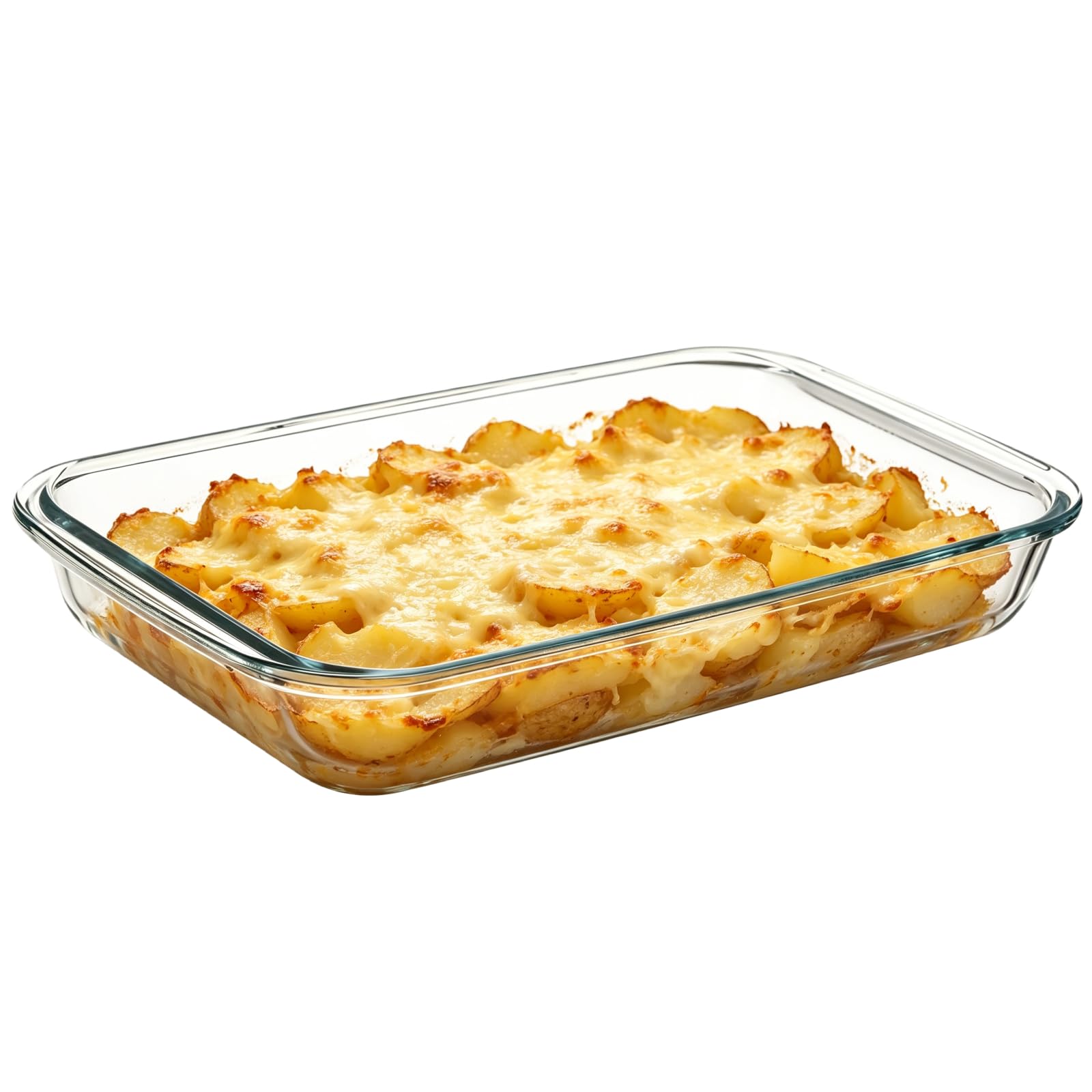 OMISTAR High Borosilicate Glass Baking Dish, HeatResistant Roasting Pan, Transparent NonPorous Oval Ovenware Tray, Stackable D