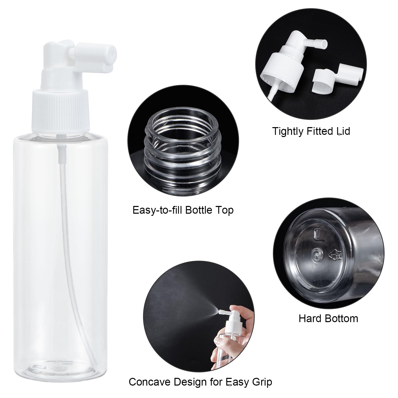 Yebeauty 6 Pack Refillable Travel Size Spray Bottle Plastic Empty Fine Mister Small Spray Bottles With Tight Cap Long Mouth Tsa
