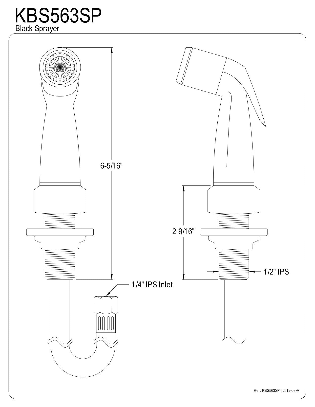 Kingston Brass KBS563SP Kitchen Faucet Sprayer  Black