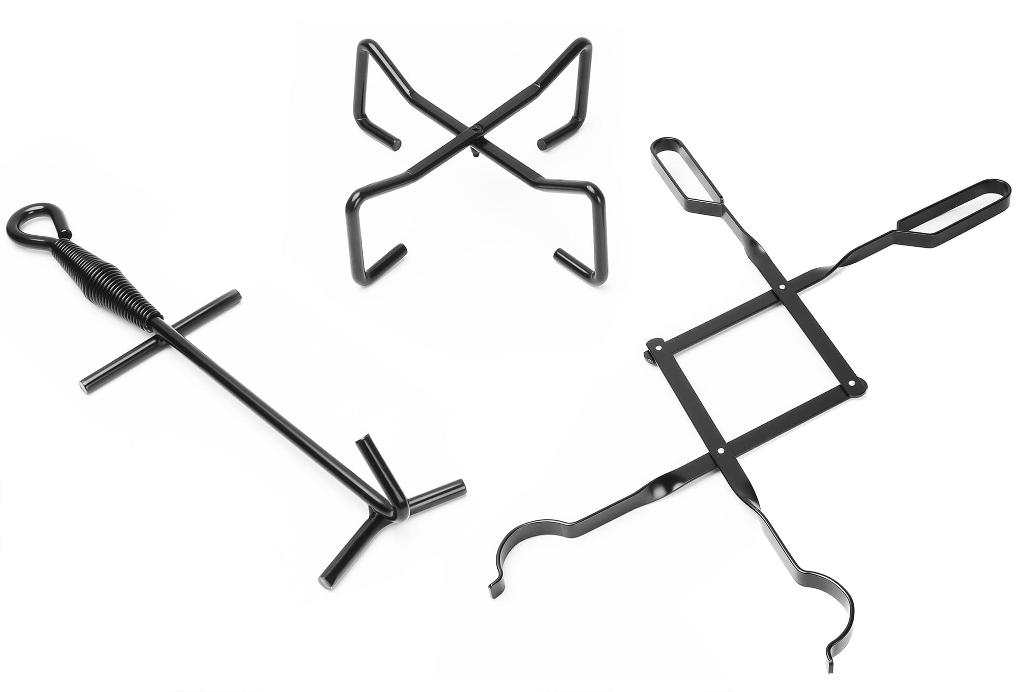 Tailgriller 26'' Campfire Fireplace Tongs,Folding Finish Camp Dutch Oven Lid Stand And Camp Cast Iron Dutch Oven Lid Lifter Outd