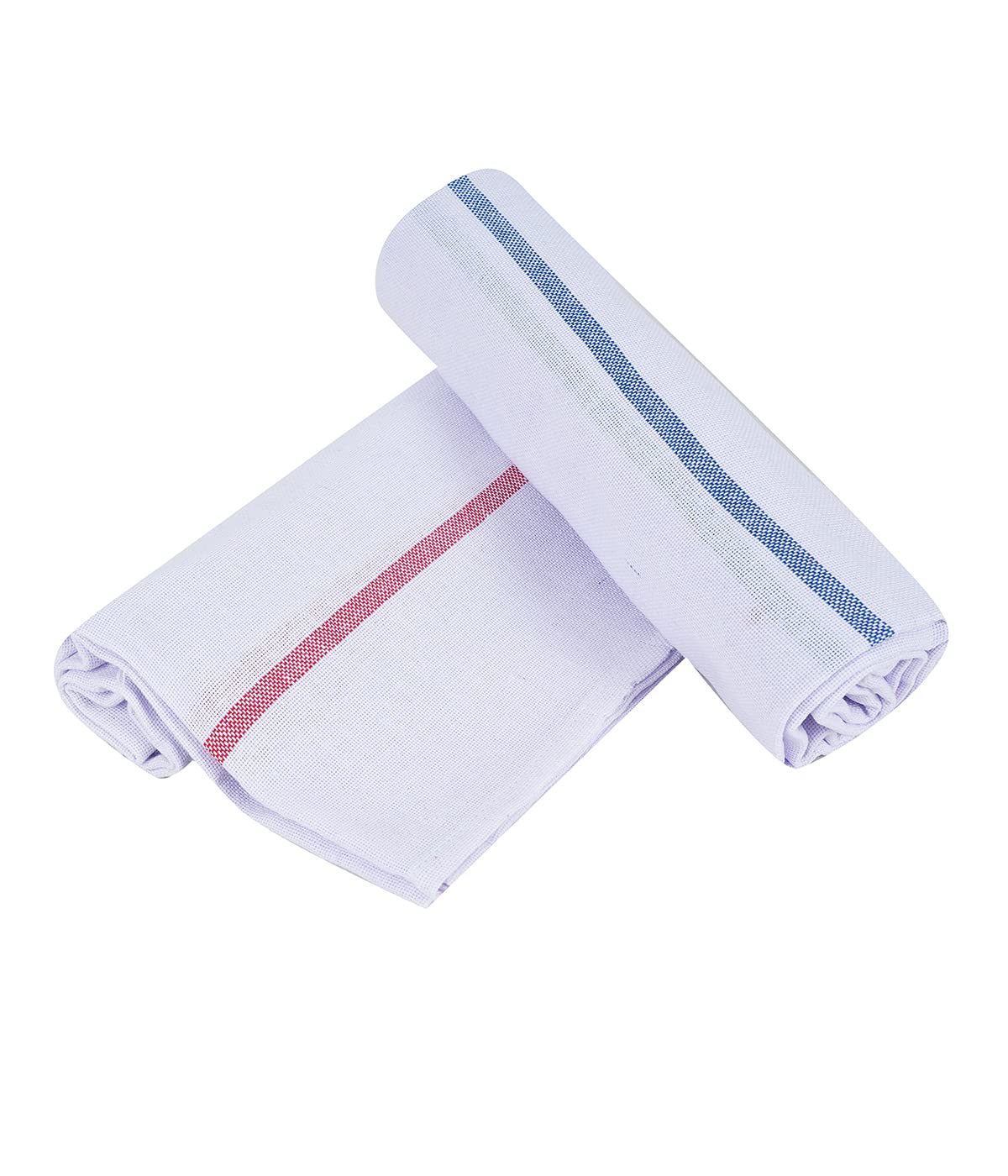 Comfort Weave Cotton Kerala Bath Towels (Thorthu) Pack Of 2 Pcs (30 X 60), White, 152.4X76.2 Cm, 200 Tc, 152.4 Centimeters