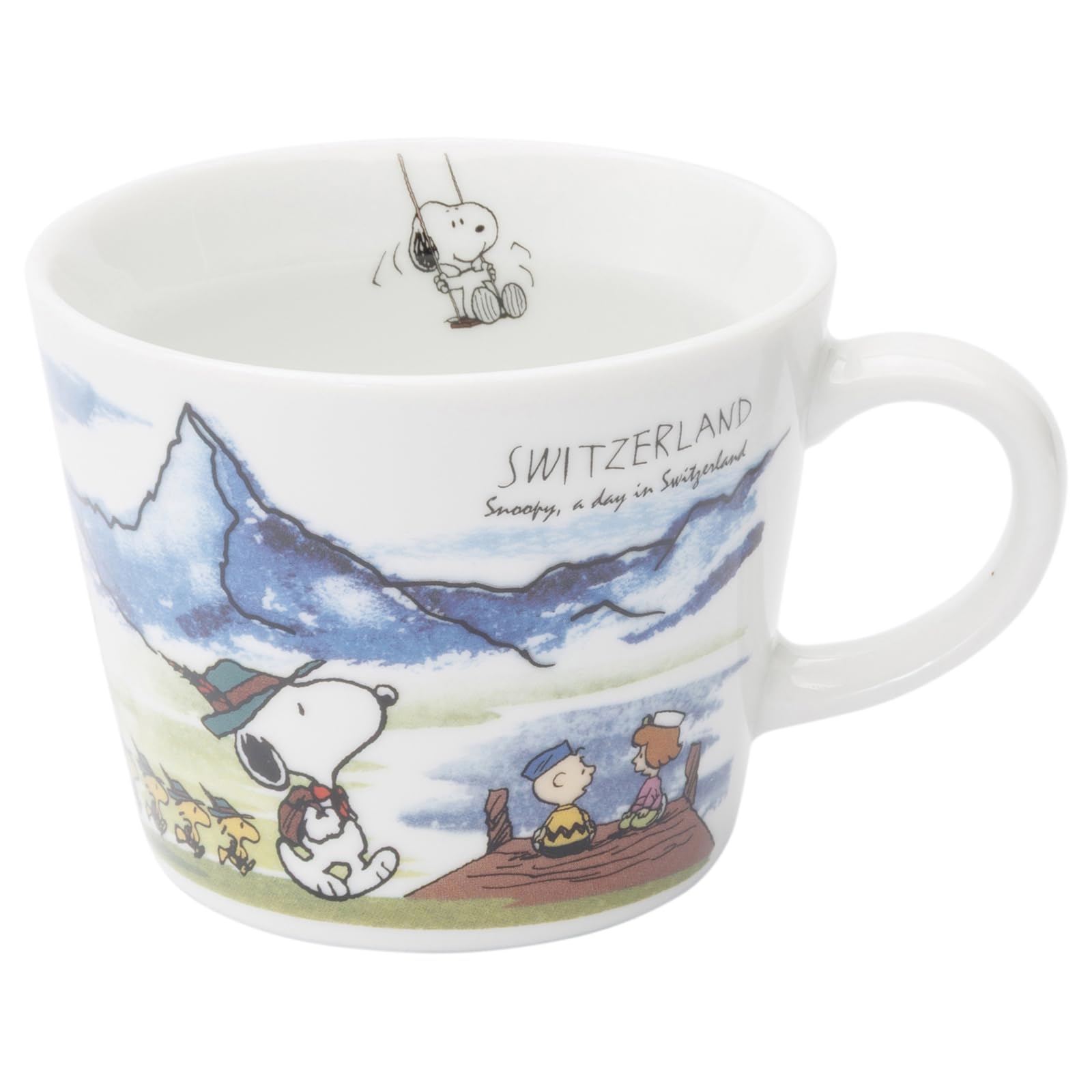 Peanuts 889332 Snoopy World Travel Switzerland Mug, Cup, Diameter Approx. 3.9 x Height 3.1 inches (10 x 8 cm), Capacity: Approx.